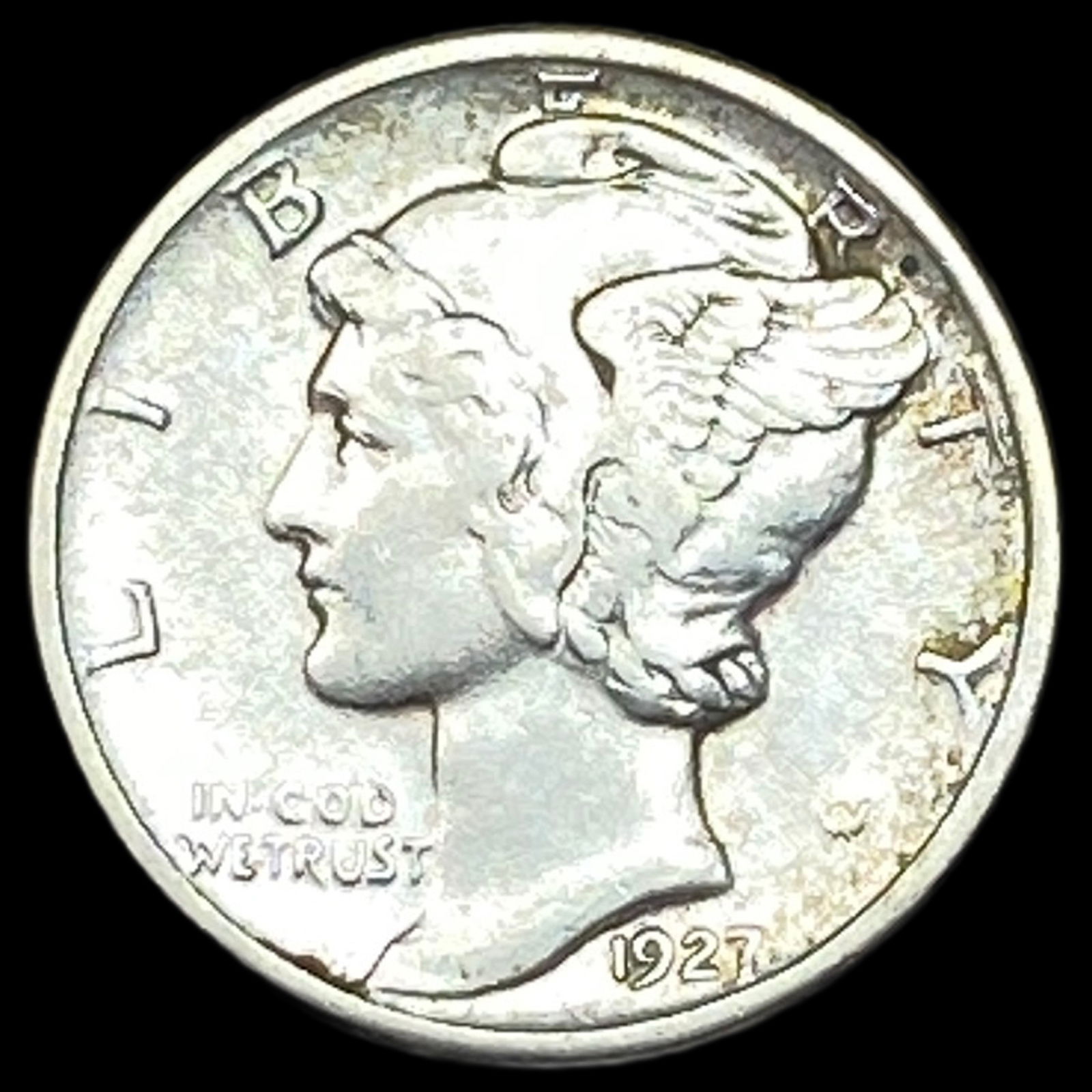 1927-D Silver Mercury Dime ABOUT UNCIRCULATED (1 of 2)