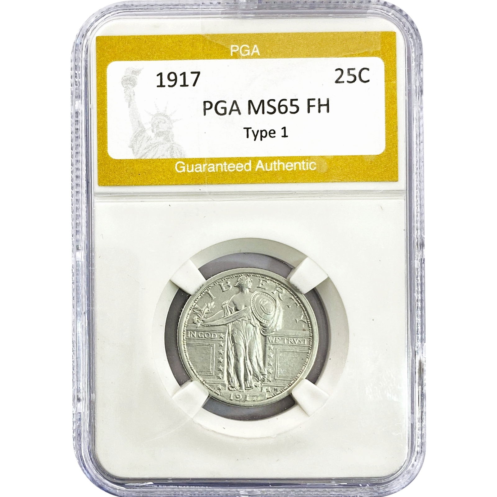 1917 Standing Liberty Quarter PGA MS65 FH: 1917 Standing Liberty Quarter PGA MS65 FH