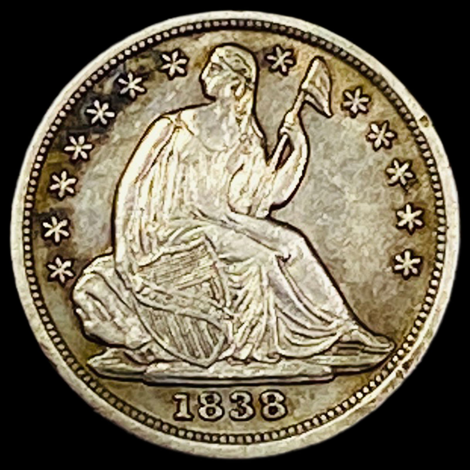 1838 Seated Liberty Half Dime CLOSELY UNCIRCULATED (1 of 2)