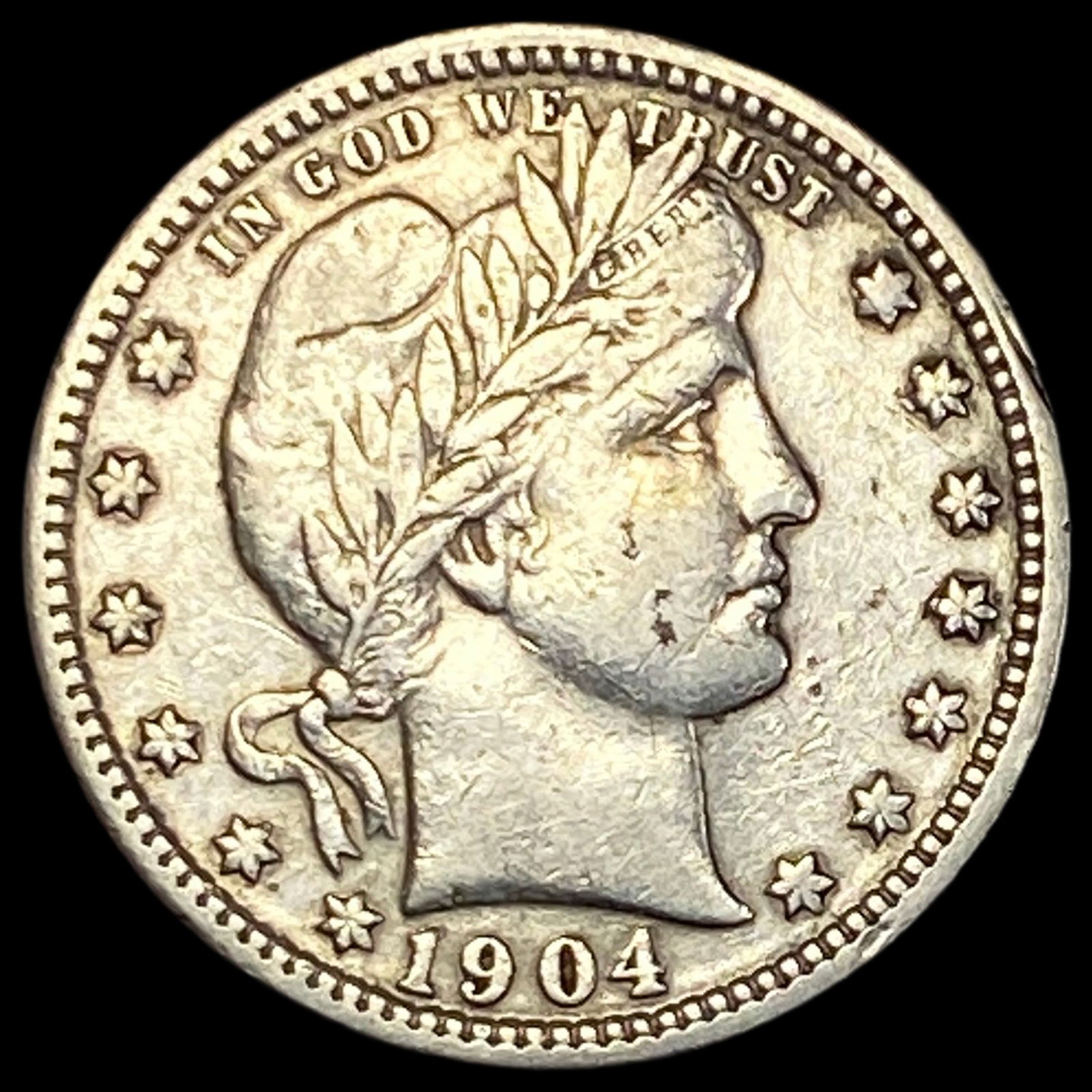 1904 Barber Silver Quarter ABOUT UNCIRCULATED (1 of 2)