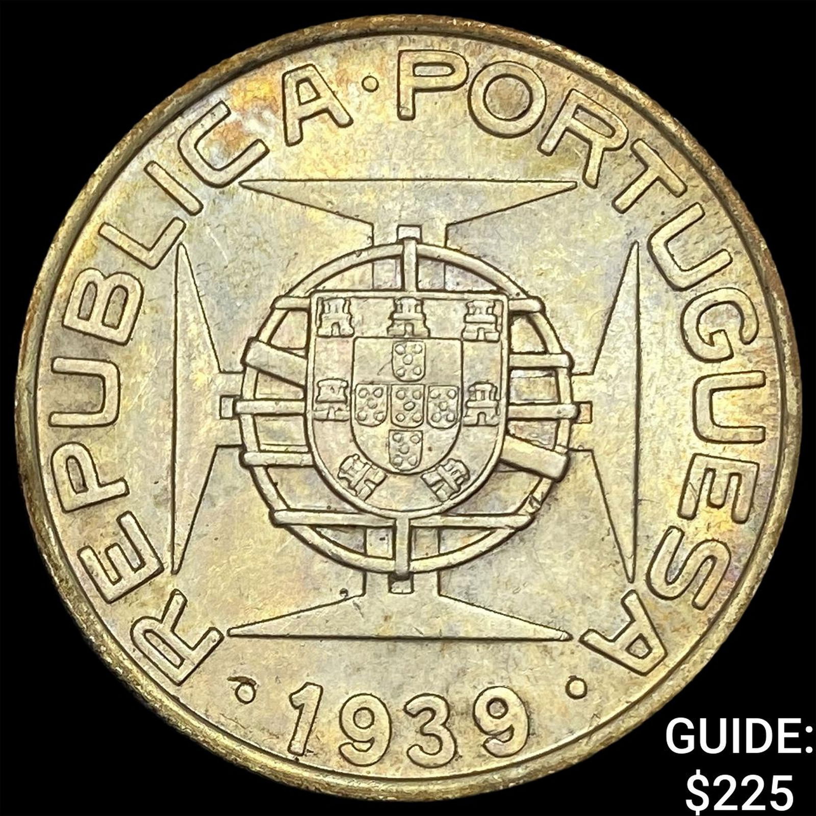 1939 Portugal Silver 10 Escudos UNCIRCULATED: 1939 Portugal Silver 10 Escudos UNCIRCULATED