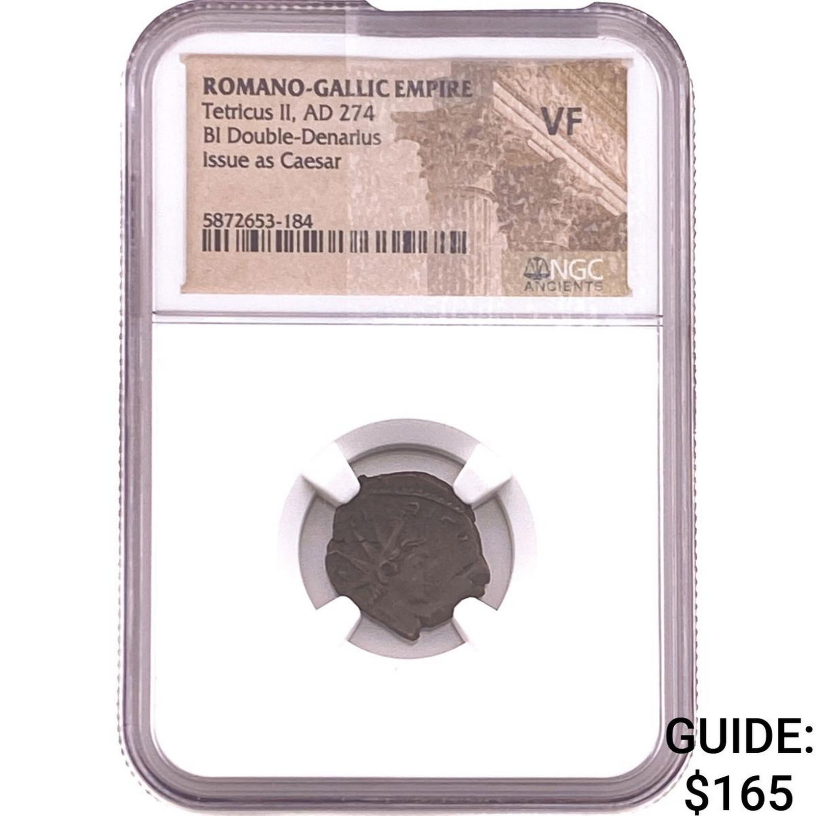 Roman-Gallic Tetricus II 274 AD BI Dbl-Denarius VF: Roman-Gallic Tetricus II 274 AD BI Dbl-Denarius VF