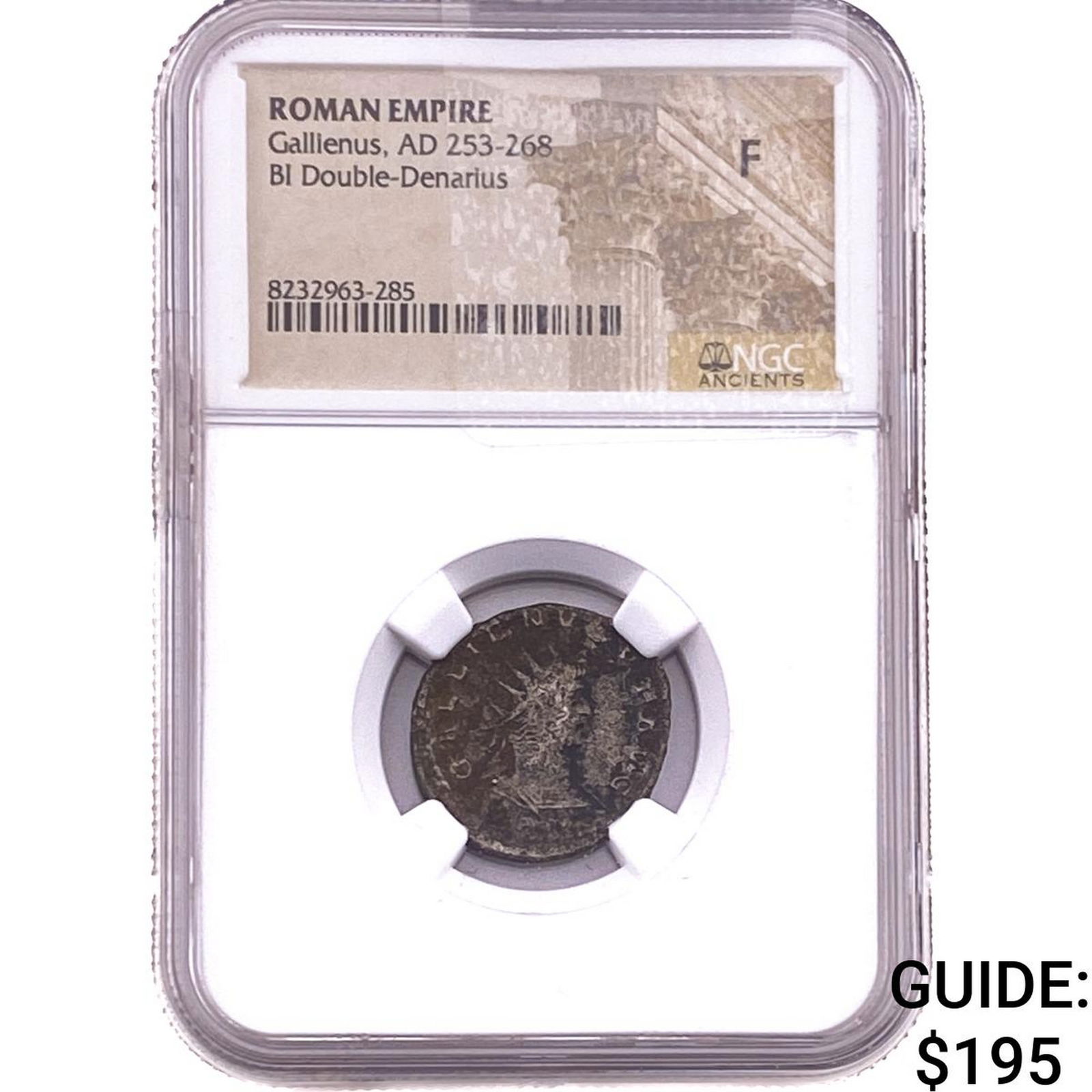 Roman Gallienus 253-268 AD BI Dbl-Denarius F: Roman Gallienus 253-268 AD BI Dbl-Denarius F