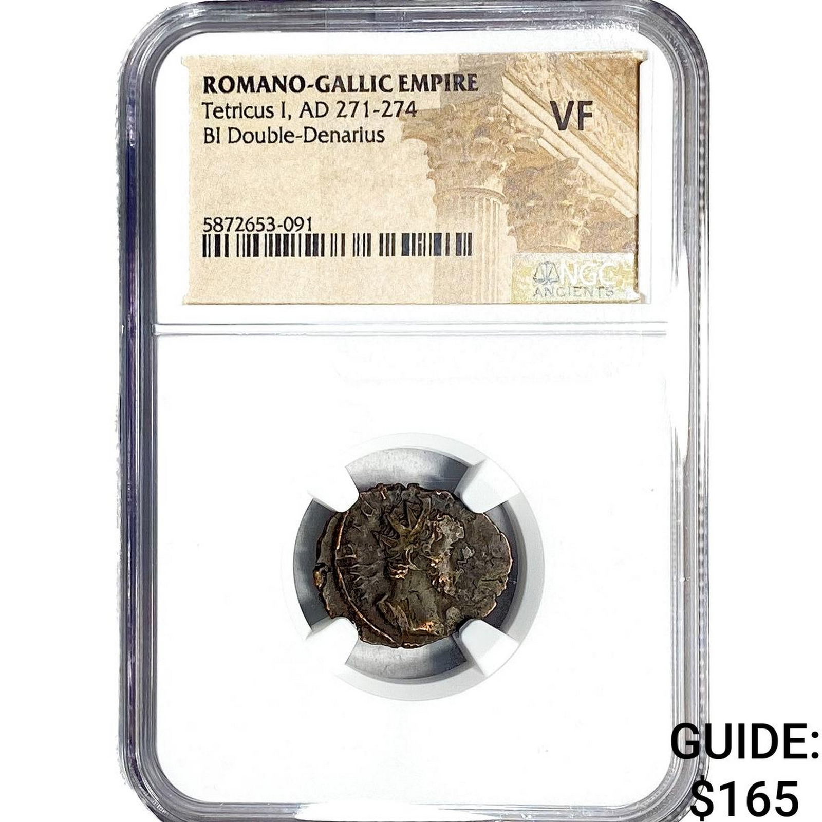 Romano-Gallic Tetricus I 271-274 BI Dbl-Denarius NGC VF: Romano-Gallic Tetricus I 271-274 BI Dbl-Denarius NGC VF