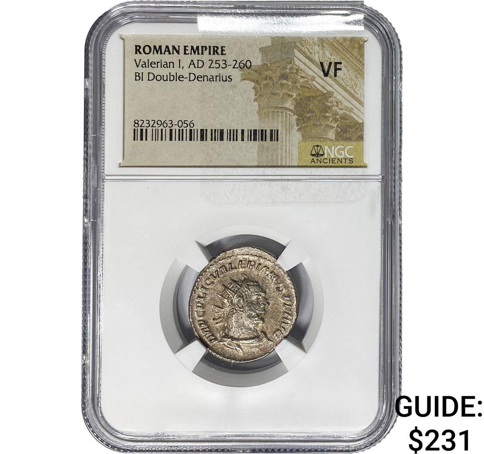 Roman Valerian I, AD 253-260 BI Dbl-Denarius NGC: Roman Valerian I, AD 253-260 BI Dbl-Denarius NGC