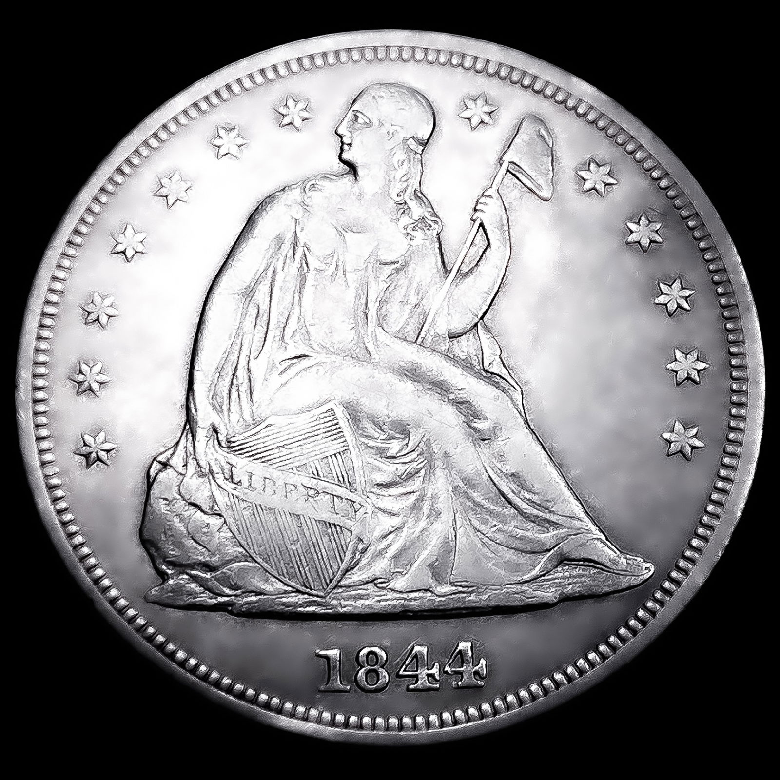 1844 Seated Liberty Dollar CLOSELY UNCIRCULATED (1 of 2)