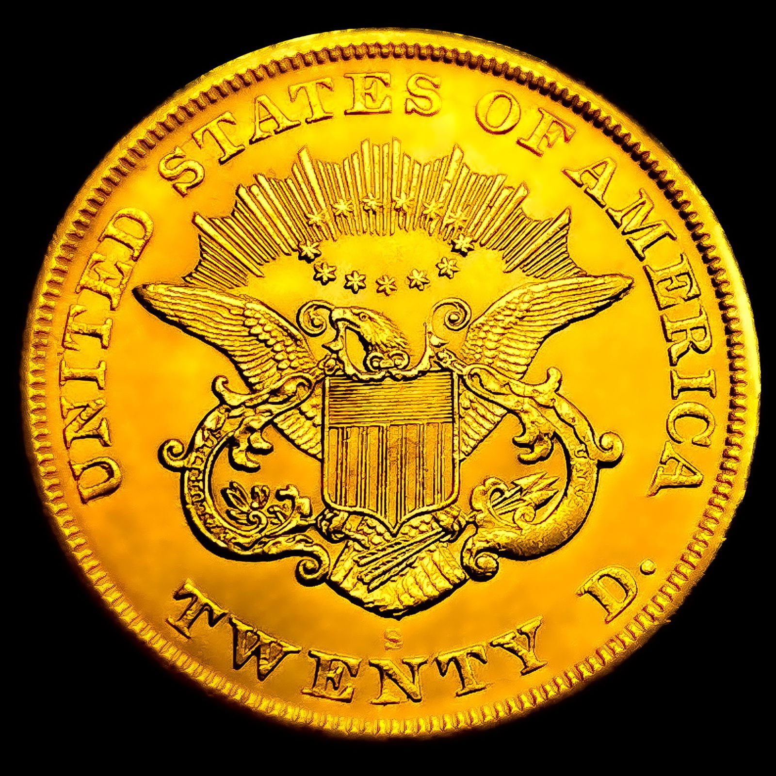 1865-S $20 Gold Double Eagle UNCIRCULATED - 2
