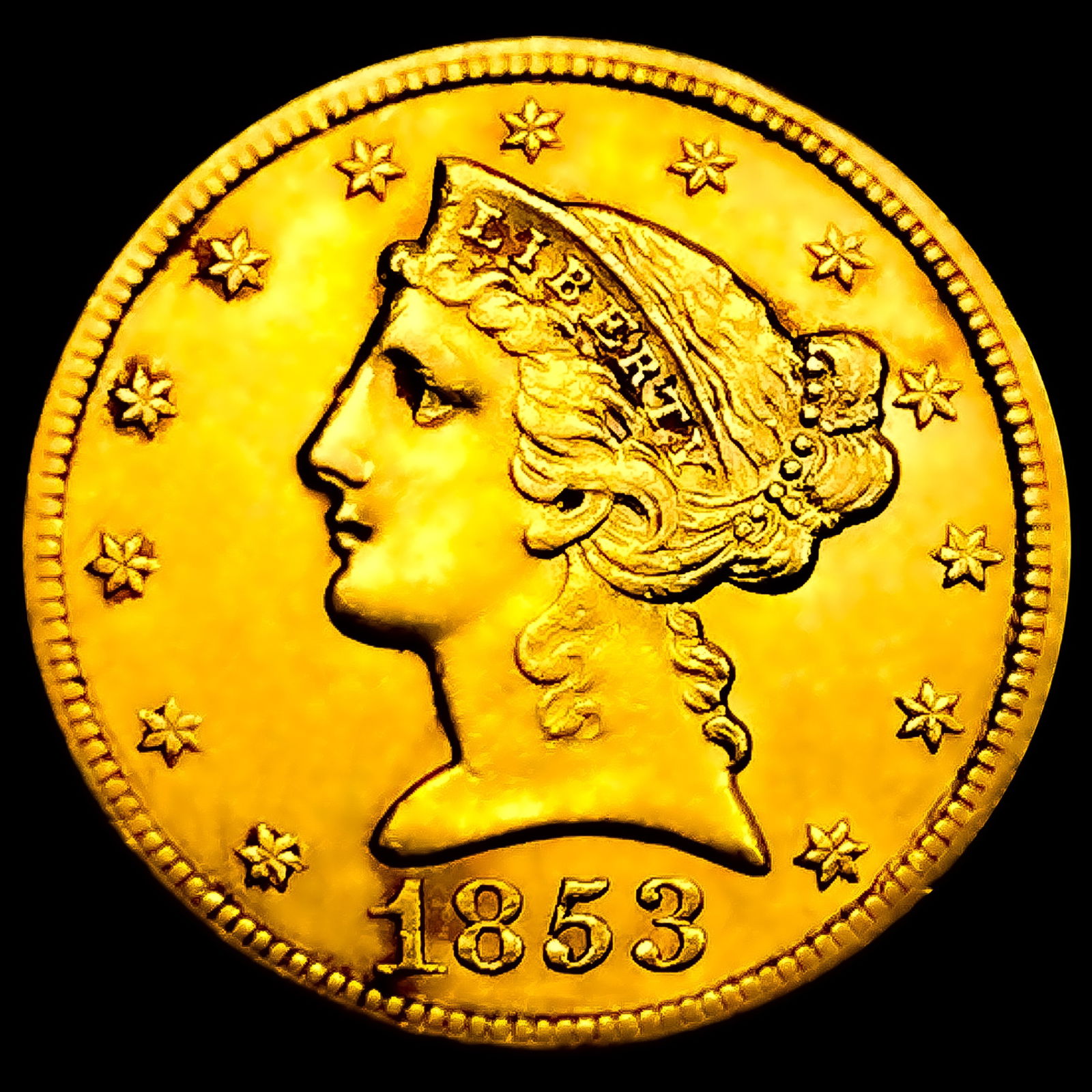 1853 $5 Gold Half Eagle (1 of 2)