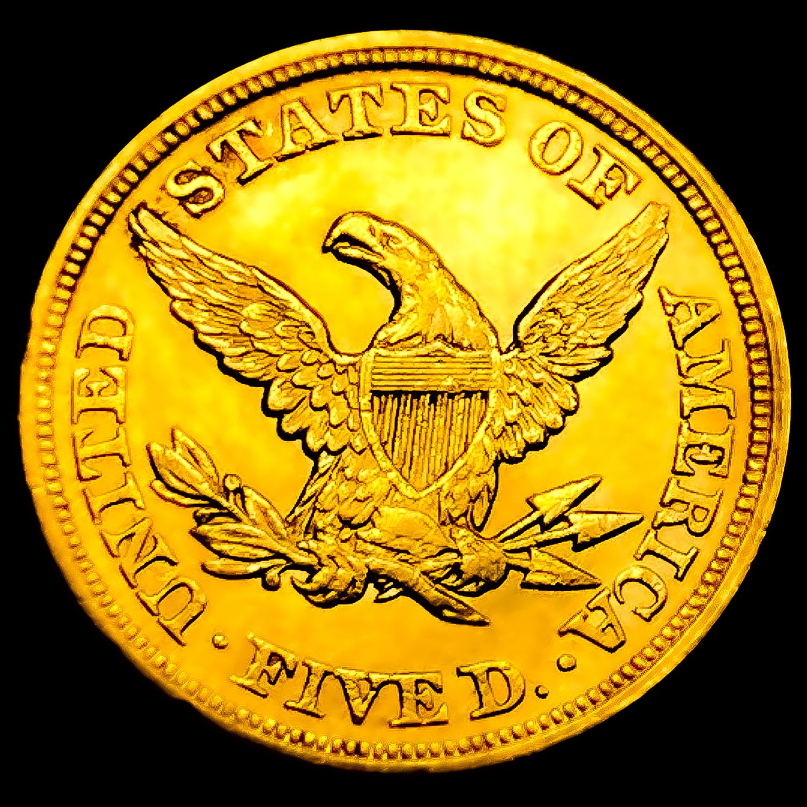 1853 $5 Gold Half Eagle HIGH GRADE - 2