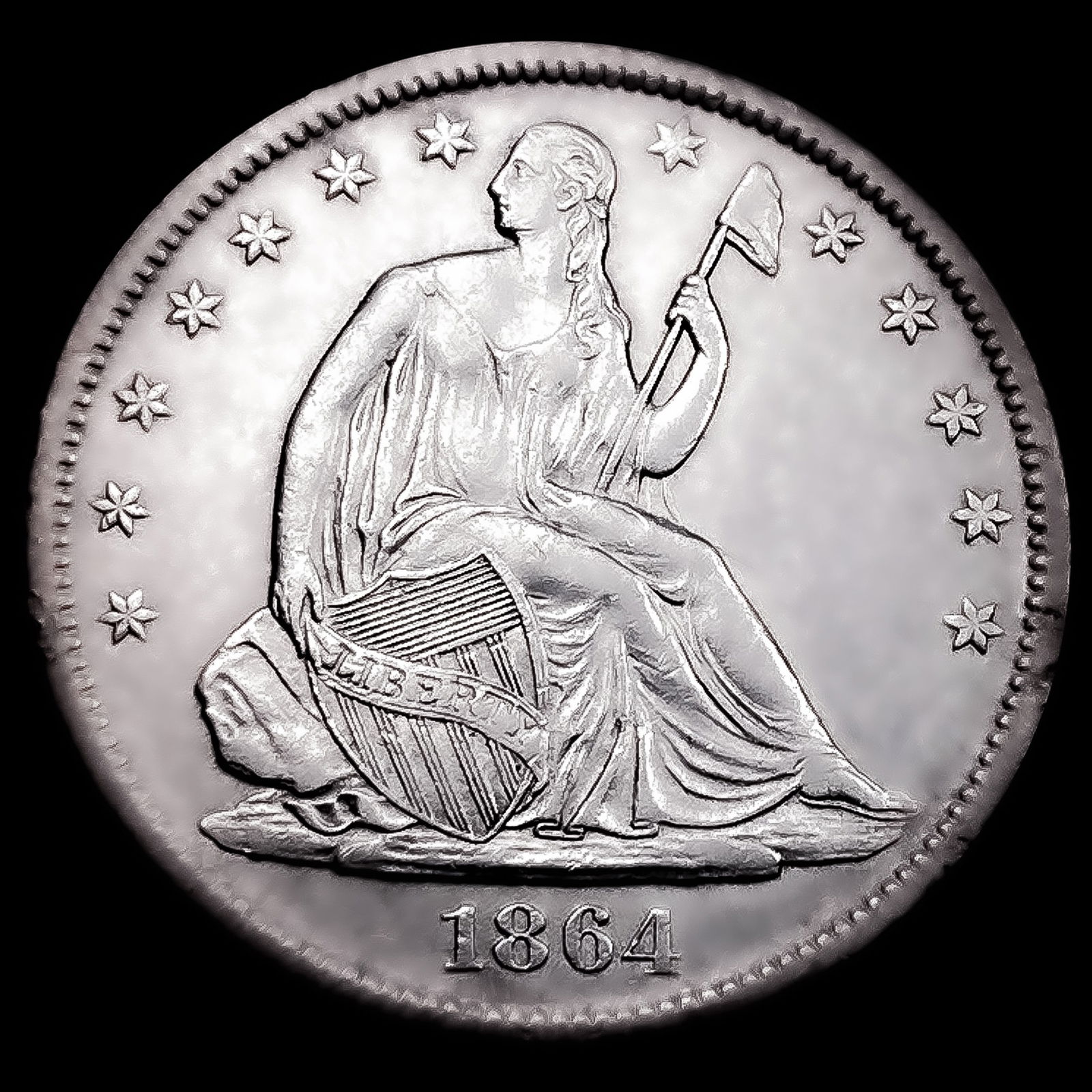 1864-S Seated Liberty Half Dollar UNCIRCULATED (1 of 2)