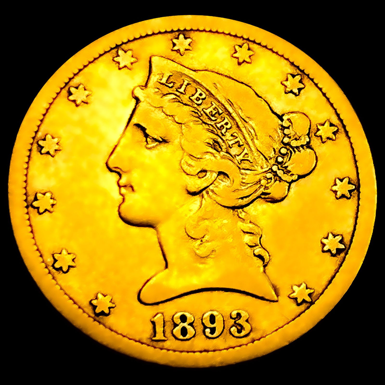 1893-CC $5 Gold Half Eagle HIGH GRADE: 1893-CC $5 Gold Half Eagle HIGH GRADE