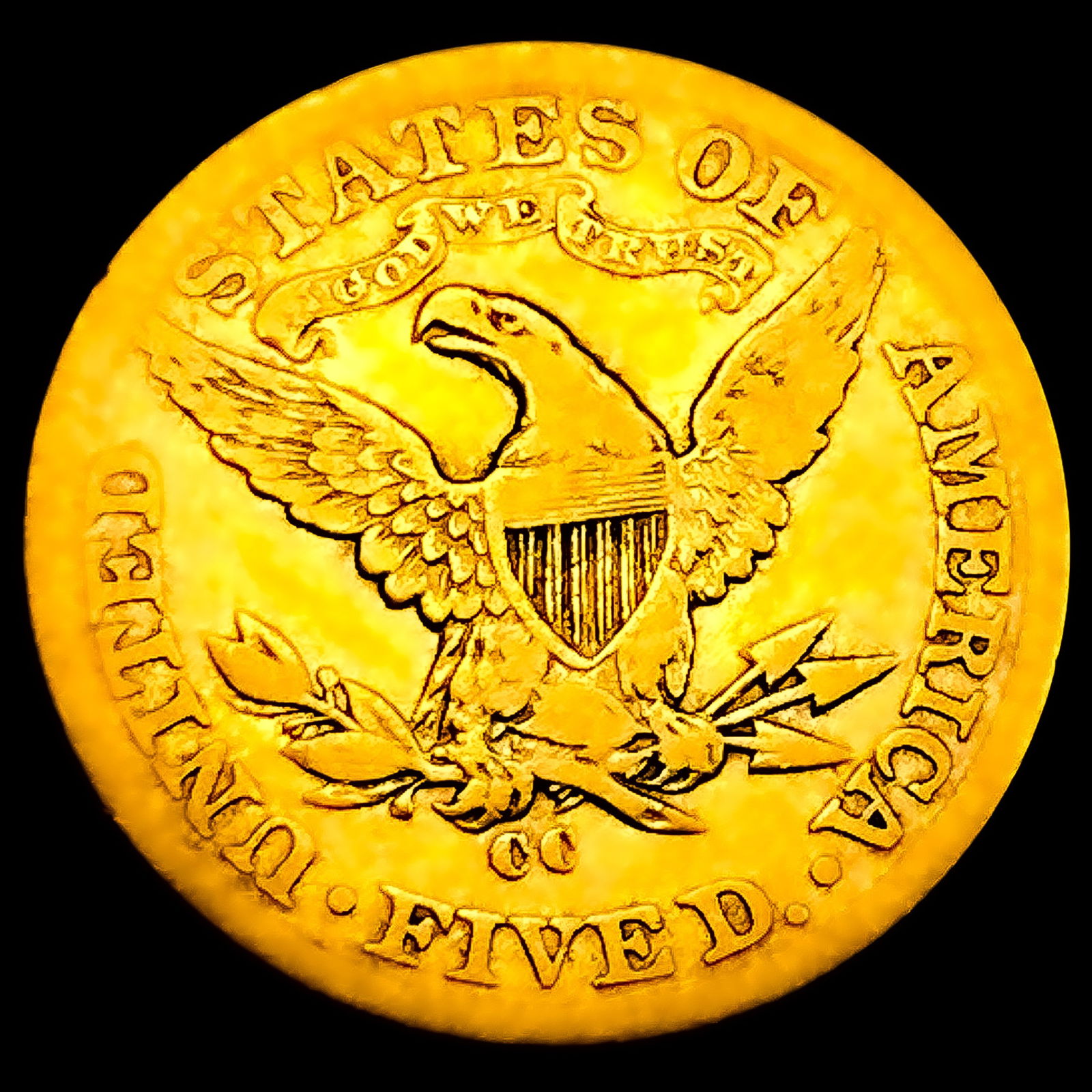 1893-CC $5 Gold Half Eagle HIGH GRADE - 2