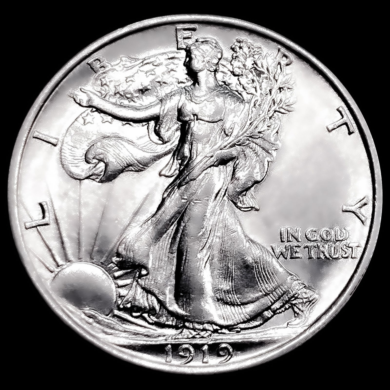 1919 Walking Liberty Half Dollar CHOICE BU+ (1 of 2)