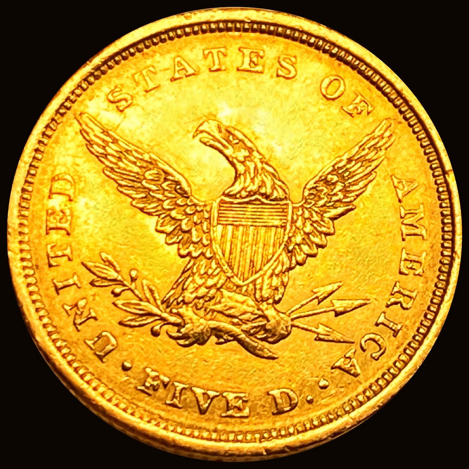 1839-C $5 Gold Half Eagle UNCIRCULATED + - 2