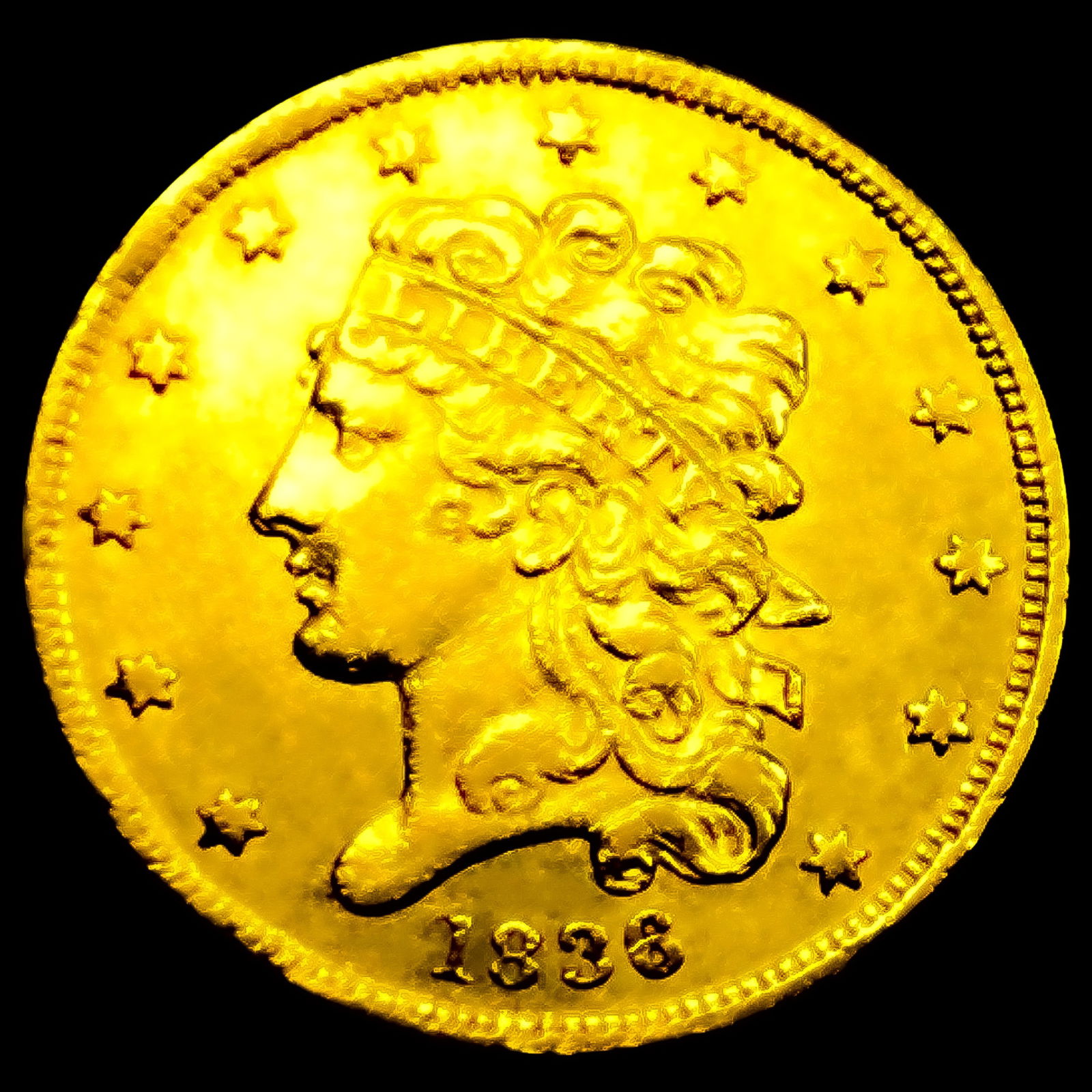 1836 $5 Gold Half Eagle HIGH GRADE (1 of 2)