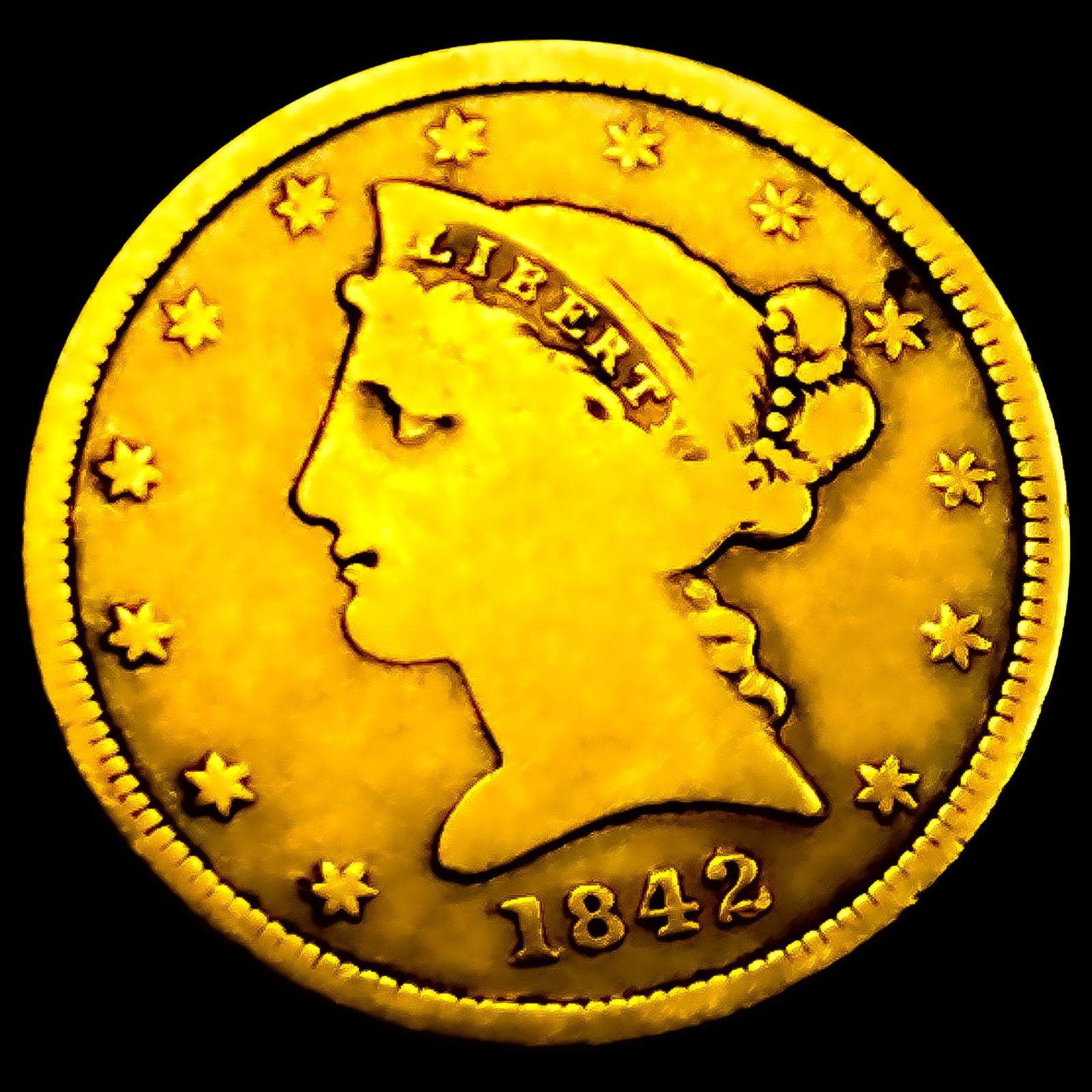 1842-D Sm Dt $5 Gold Half Eagle: 1842-D Sm Dt $5 Gold Half Eagle