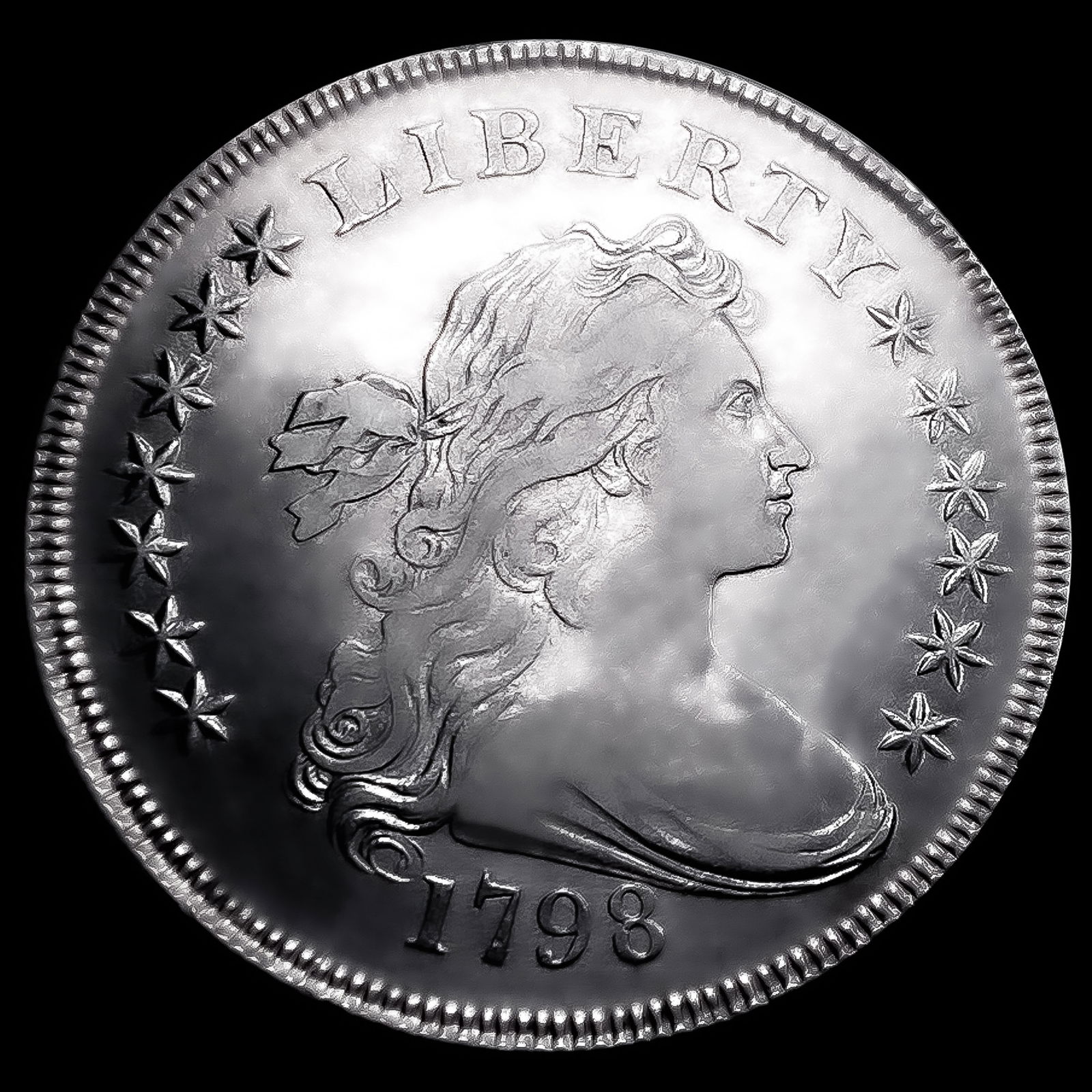 1798 Draped Bust Dollar CLOSELY UNCIRCULATED+ (1 of 2)