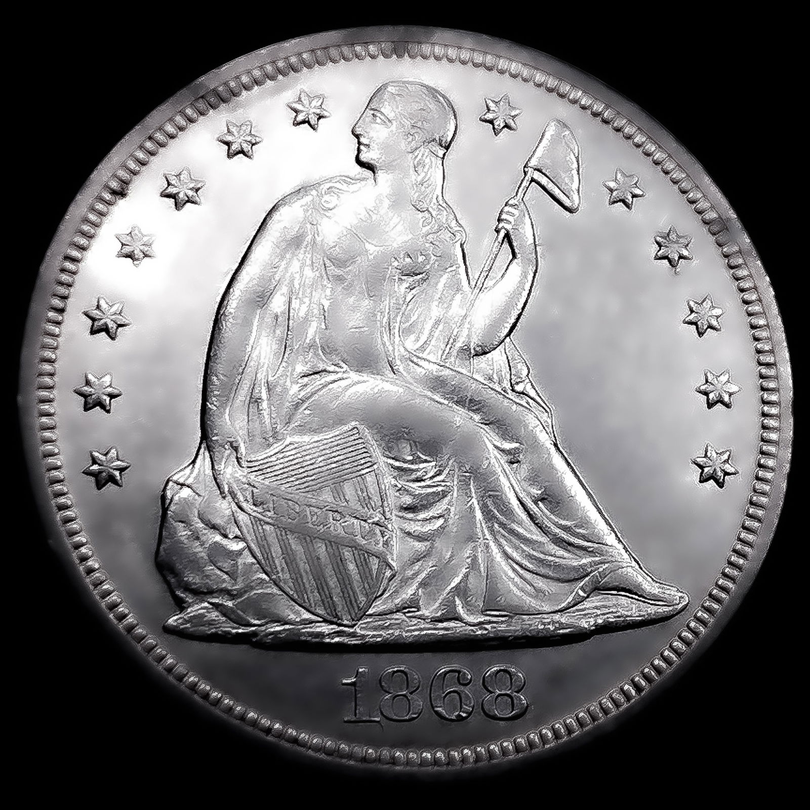 1868 Seated Liberty Dollar: 1868 Seated Liberty Dollar