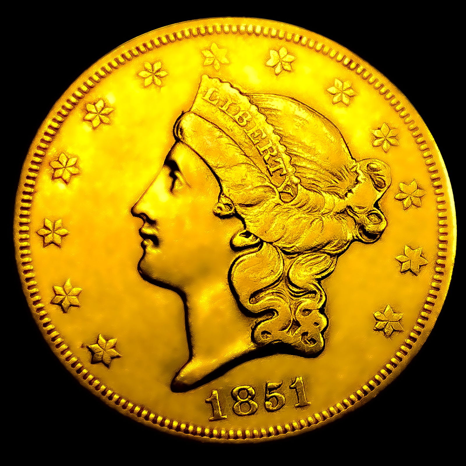 1851-O $20 Gold Double Eagle (1 of 2)