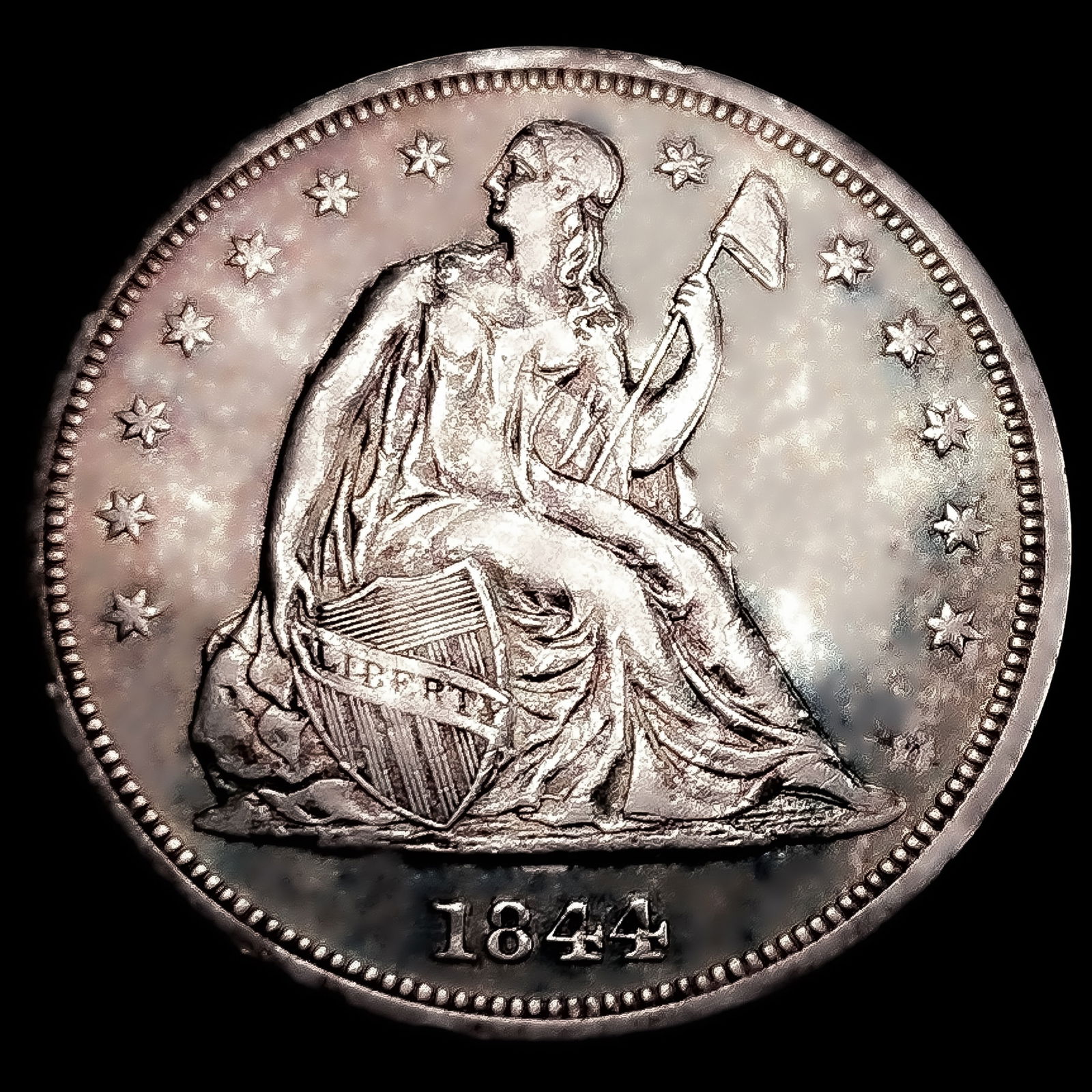 1844 Seated Liberty Dollar NEARLY UNCIRCULATED (1 of 2)