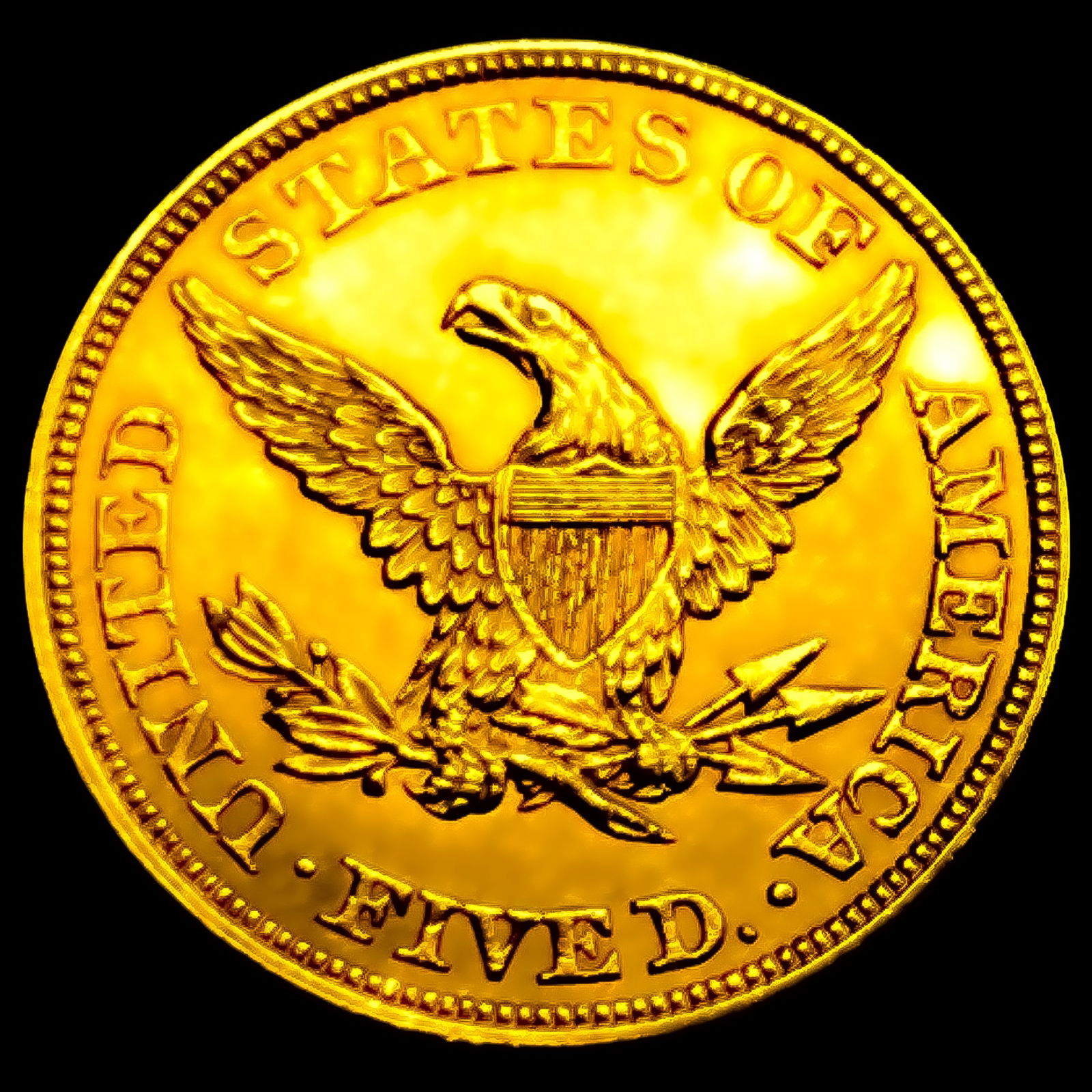 1858 $5 Gold Half Eagle UNCIRCULATED - 2