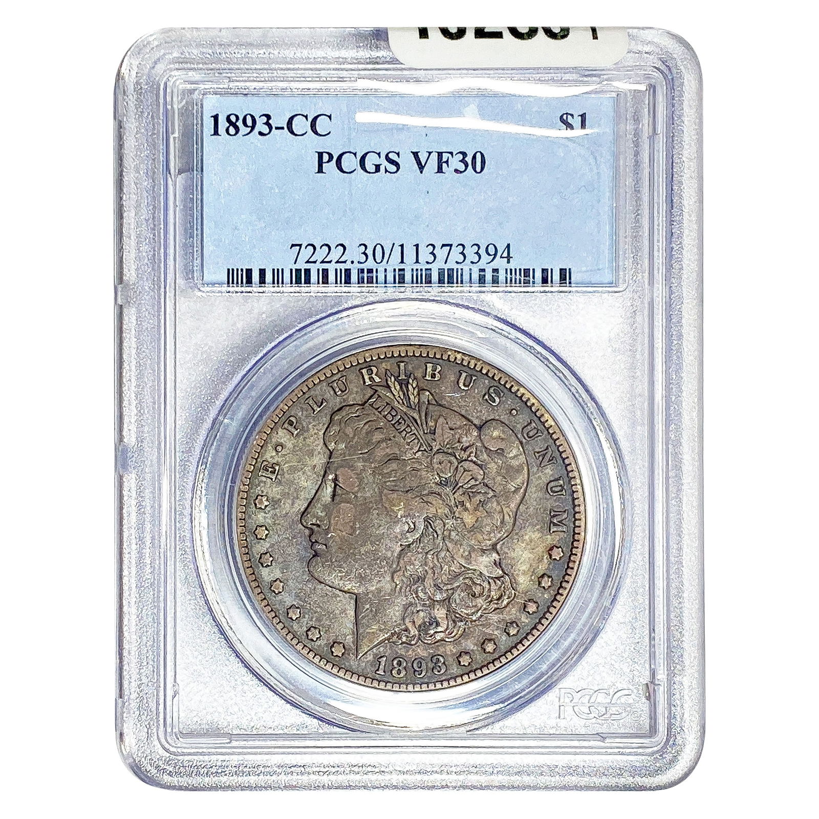 1893-CC Morgan Silver Dollar PCGS VF30 (1 of 2)