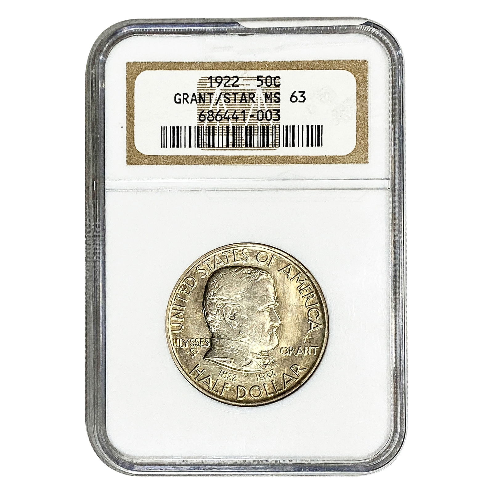 1922 Grant Half Dollar NGC MS63 Star: 1922 Grant Half Dollar NGC MS63 Star