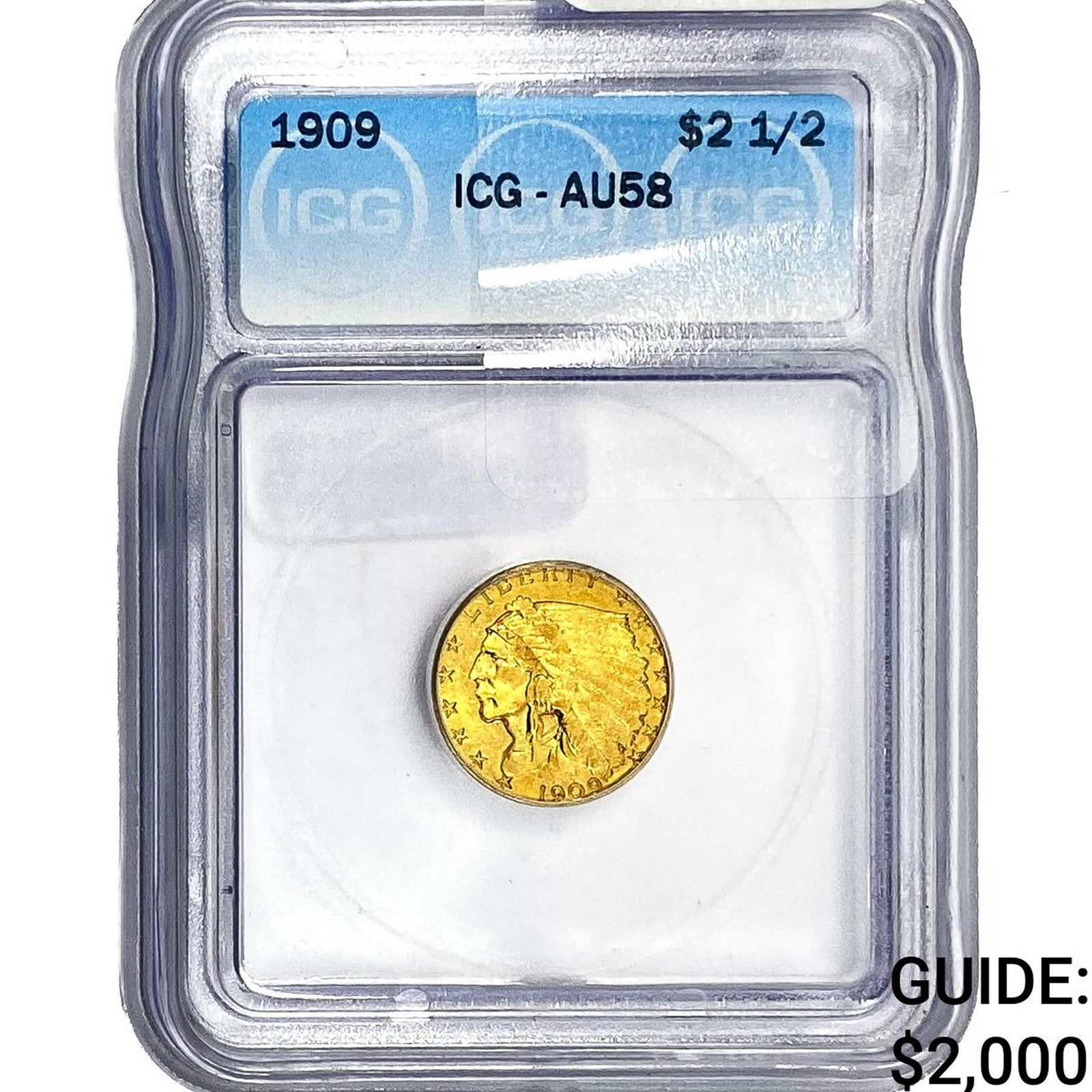 1909 $2.50 Gold Quarter Eagle ICG AU58 (1 of 2)