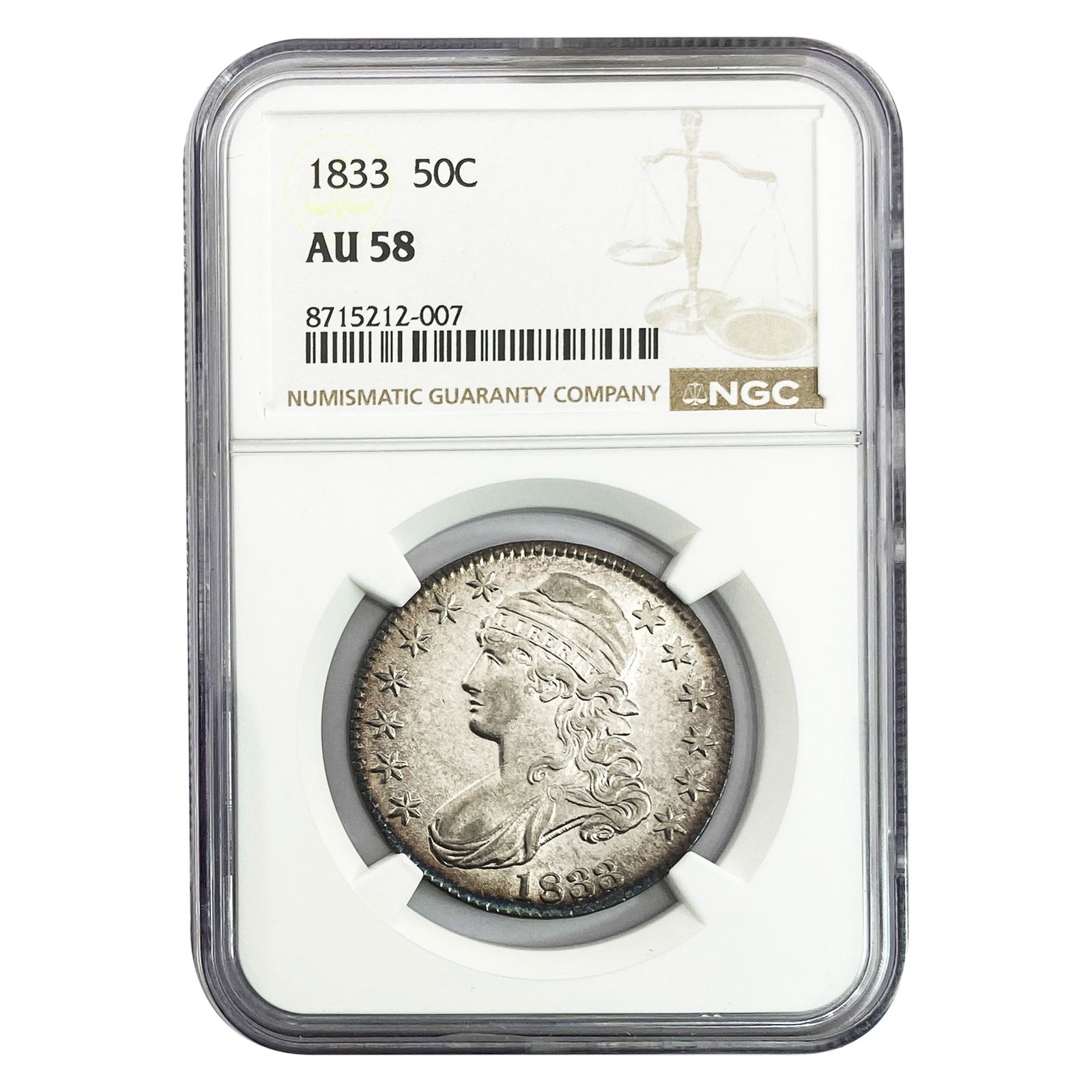 1833 Capped Bust Half Dollar NGC AU58 (1 of 2)