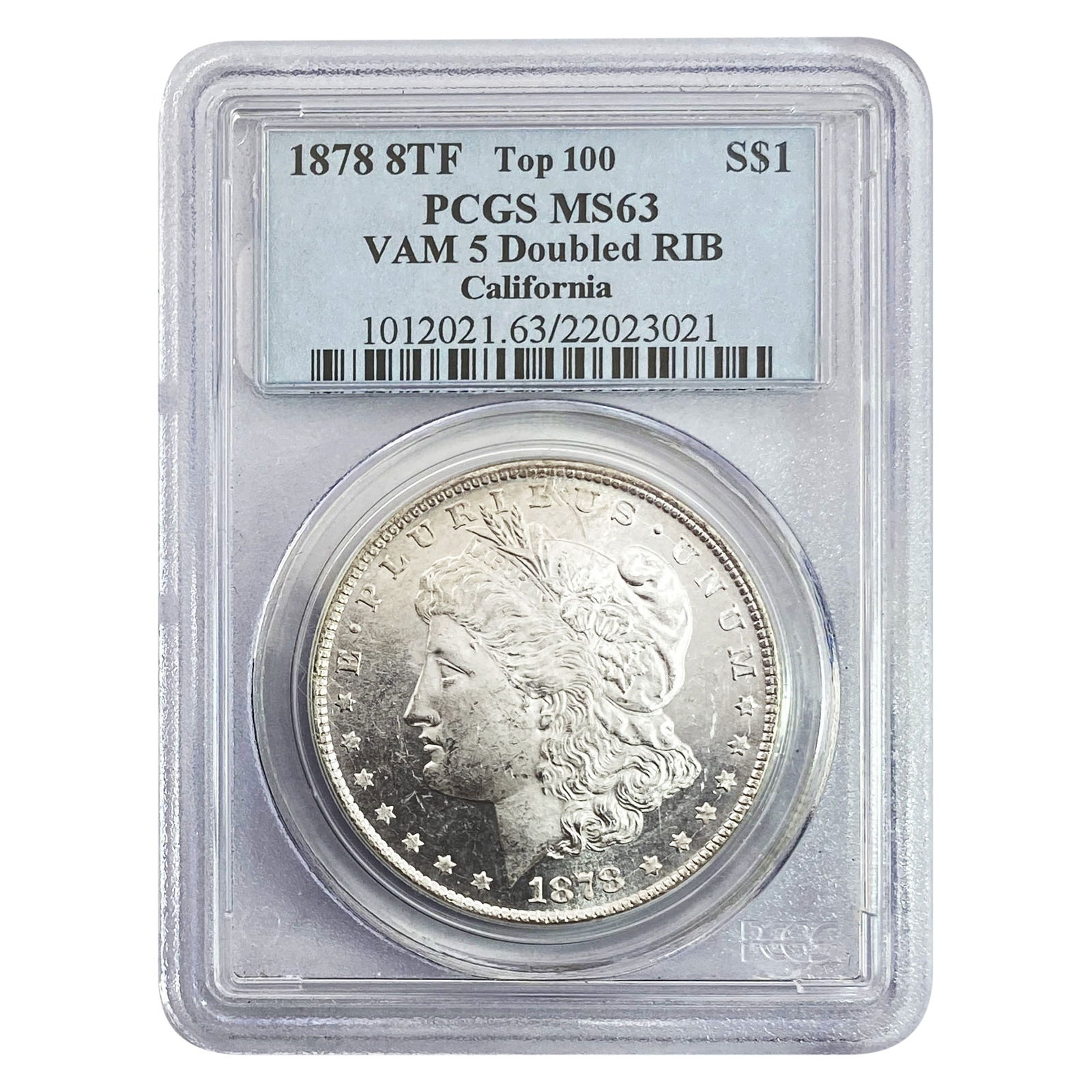 1878 8TF Morgan Silver Dollar PCGS MS63: 1878 8TF Morgan Silver Dollar PCGS MS63