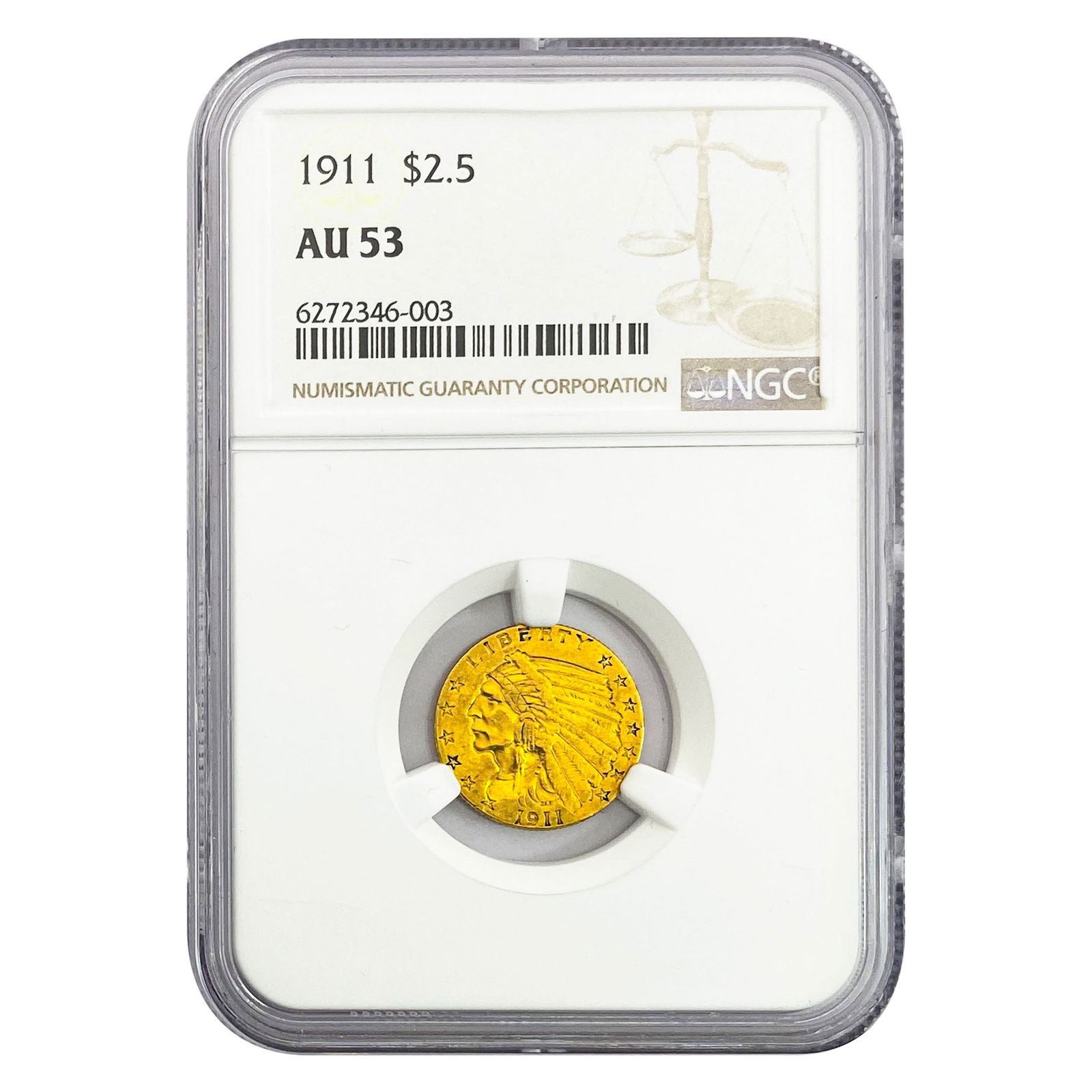 1911 $2.50 Gold Quarter Eagle NGC AU53 (1 of 2)