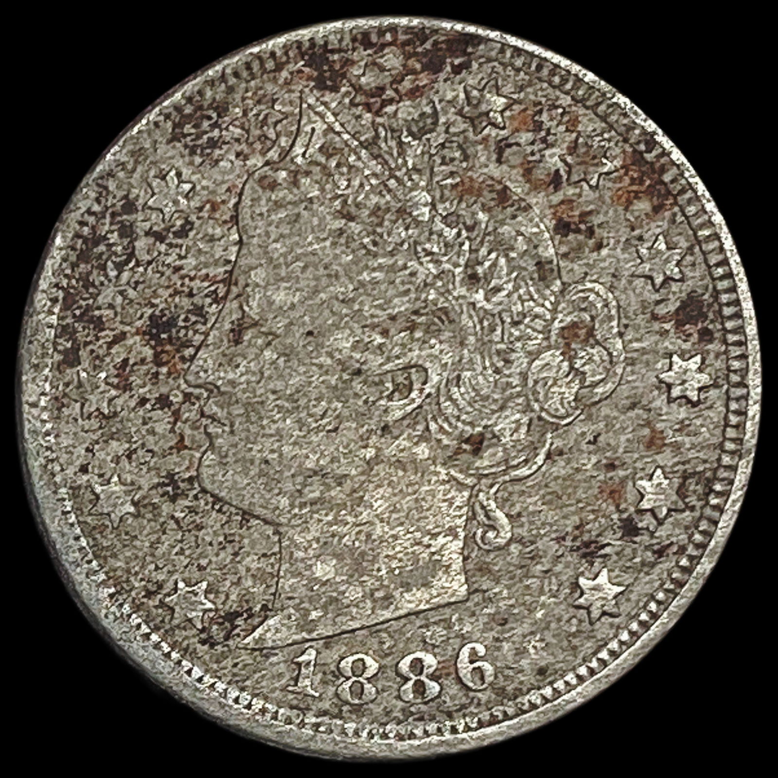 1886 Liberty Head Nickel NICELY CIRCULATED: 1886 Liberty Head Nickel NICELY CIRCULATED