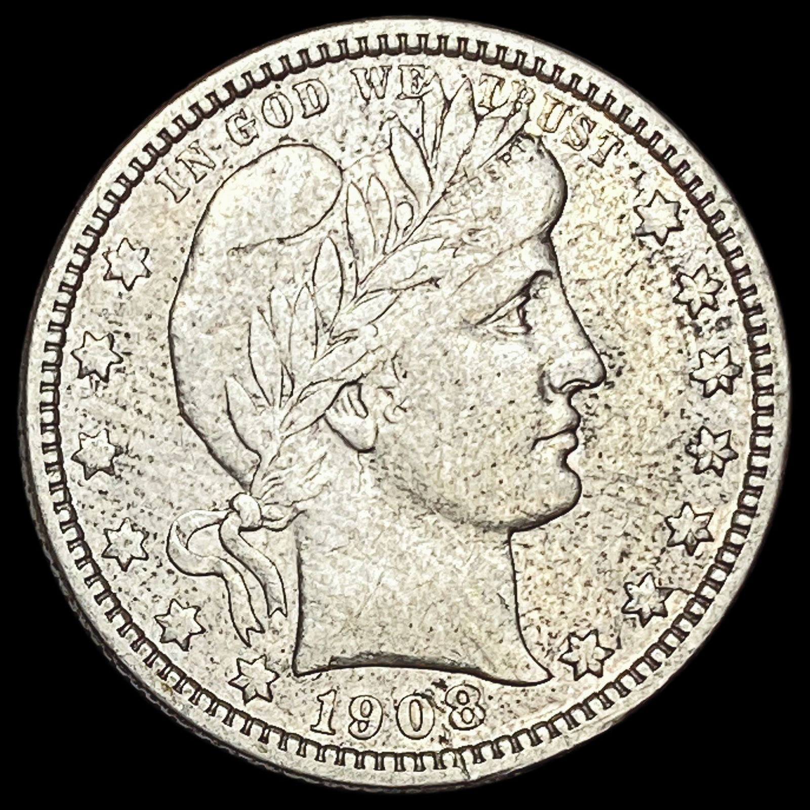 1908 Barber Silver Quarter ABOUT UNCIRCULATED (1 of 2)