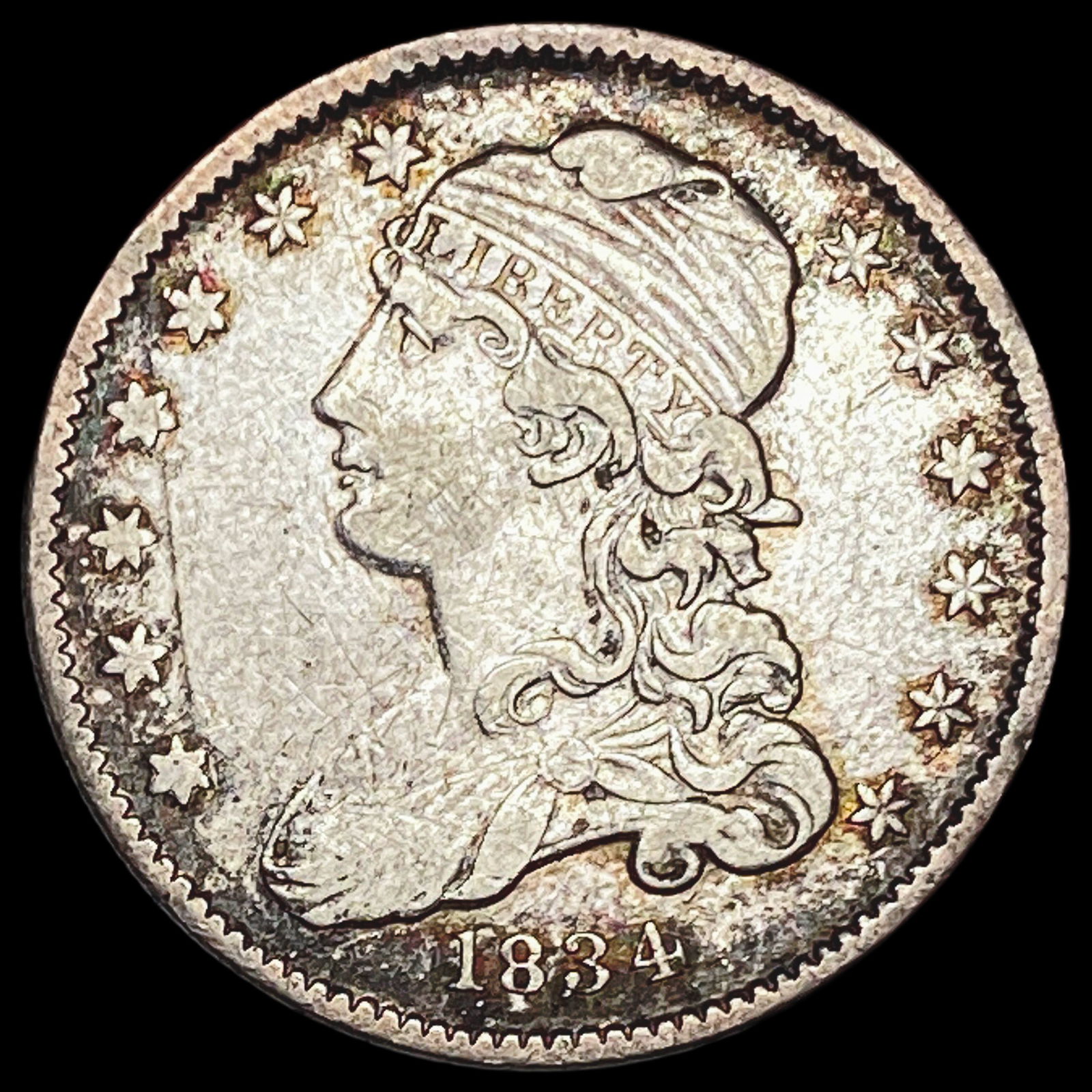 1834 Capped Bust Silver Quarter NEARLY UNCIRCULATED (1 of 2)