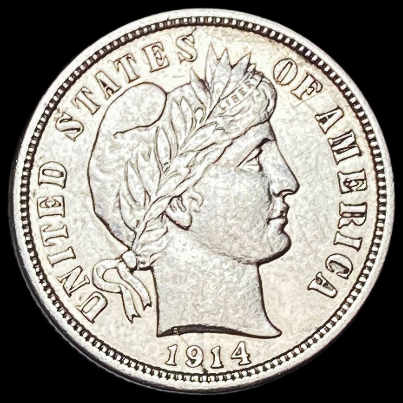 1914-D Silver Barber Dime CLOSELY UNCIRCULATED (1 of 2)