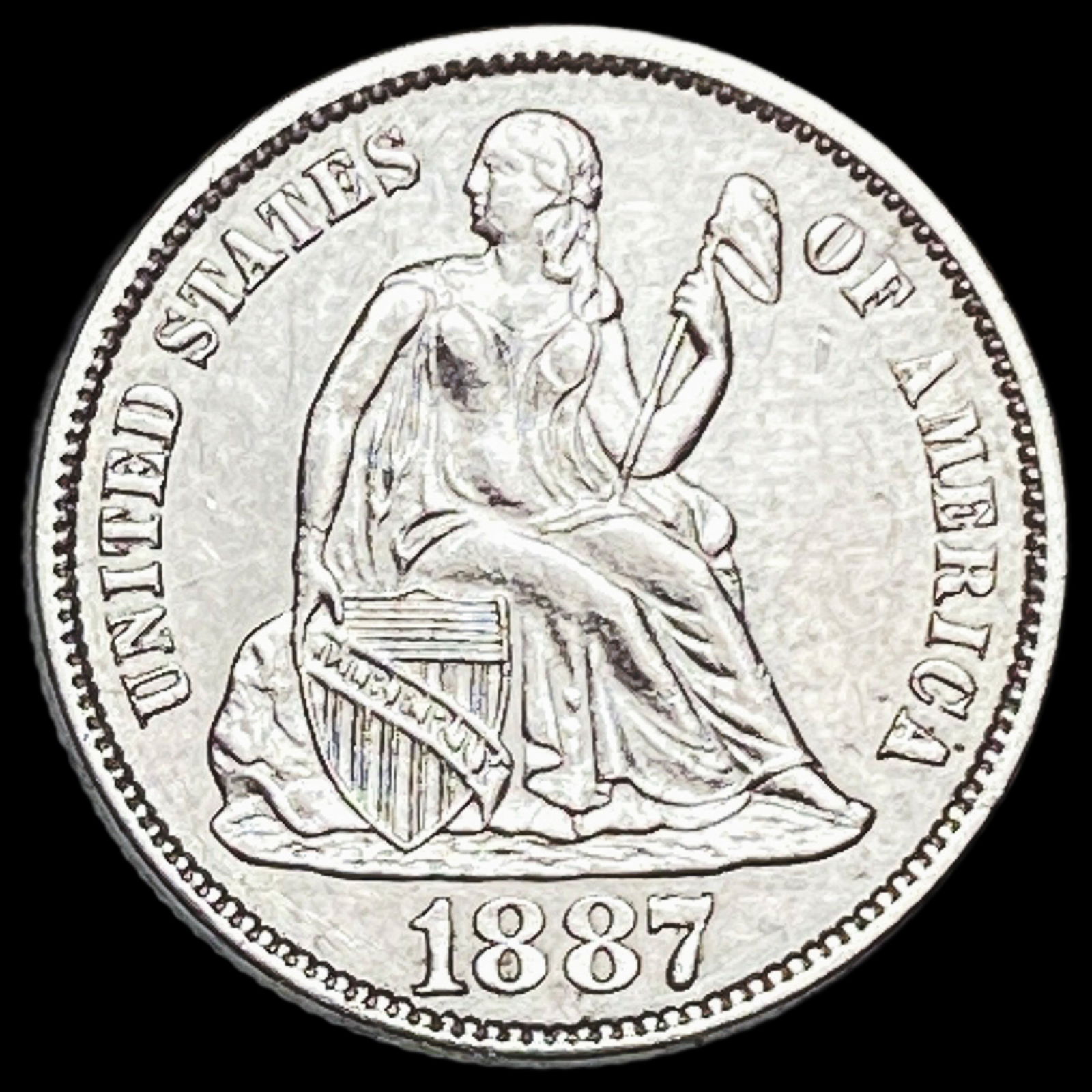 1887-S Silver Dime CLOSELY UNCIRCULATED (1 of 2)