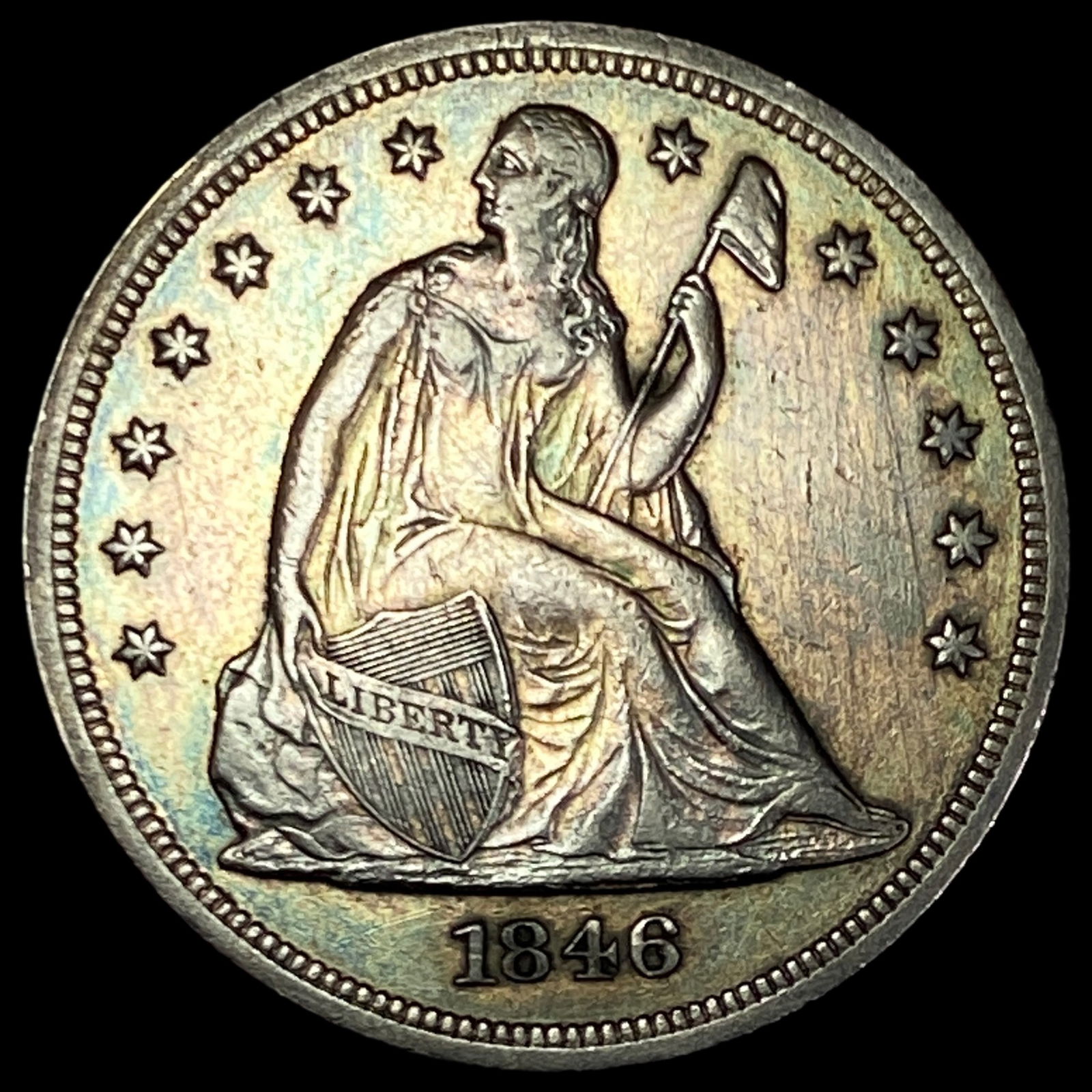 1846 Seated Liberty Silver Dollar CLOSELY UNCIRCULATED (1 of 2)