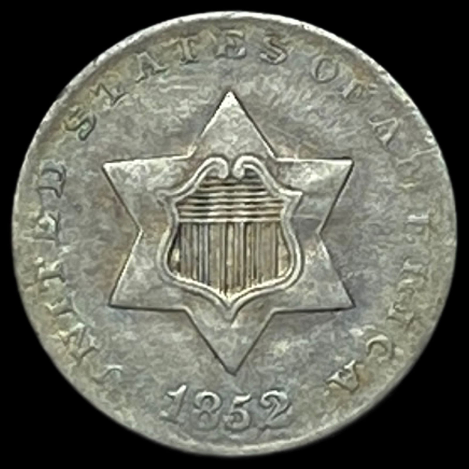 1852 Silver Three-Cent Piece ABOUT UNCIRCULATED (1 of 2)