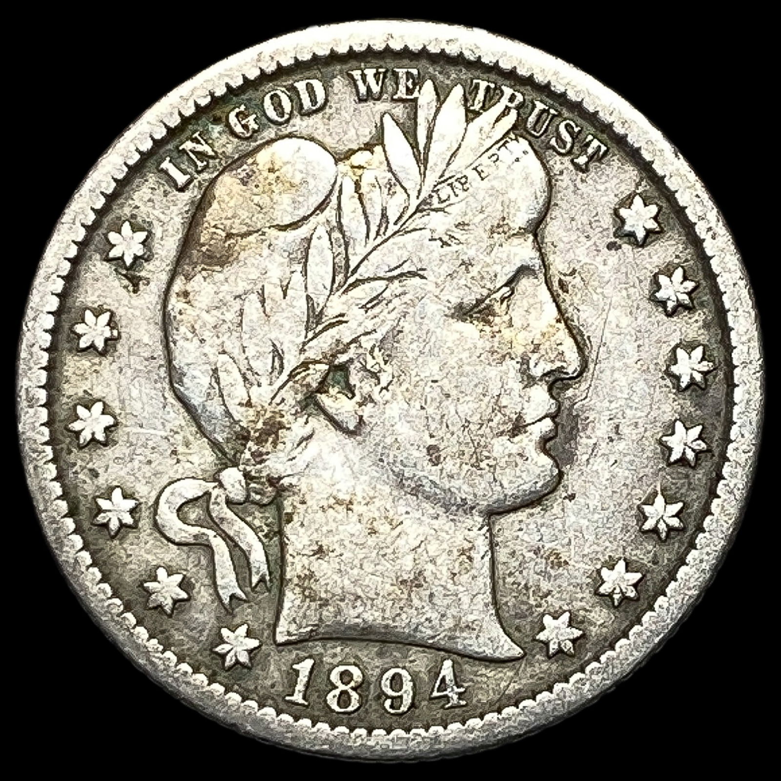 1894-O Silver Barber Quarter LIGHTLY CIRCULATED (1 of 2)