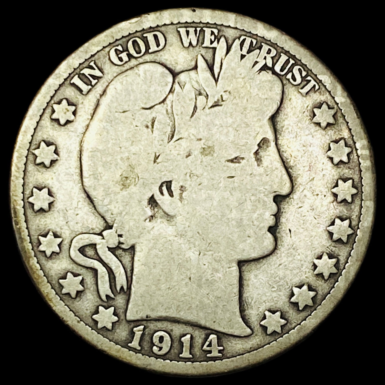 1914 Barber Half Dollar NICELY CIRCULATED: 1914 Barber Half Dollar NICELY CIRCULATED