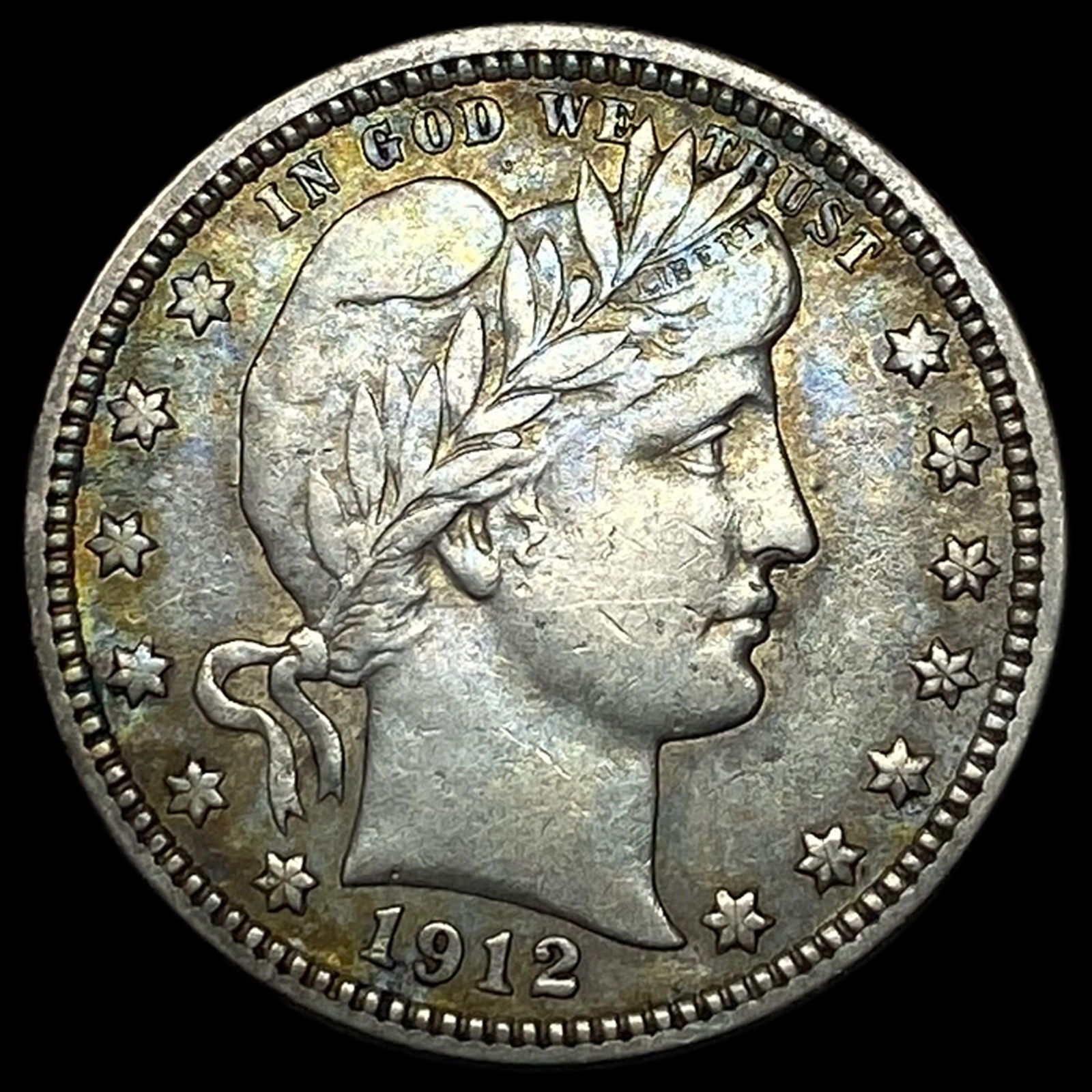 1912 Barber Silver Quarter CLOSELY UNCIRCULATED: 1912 Barber Silver Quarter CLOSELY UNCIRCULATED