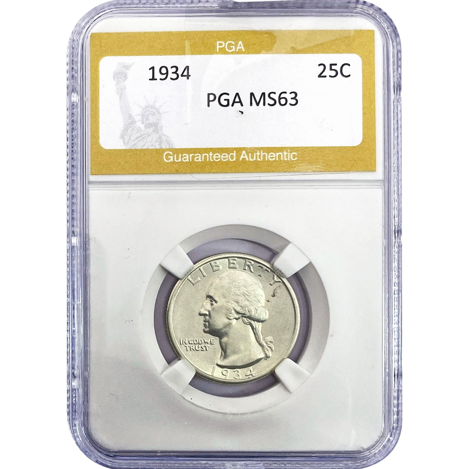 1934 Washington Silver Quarter PGA MS63: 1934 Washington Silver Quarter PGA MS63