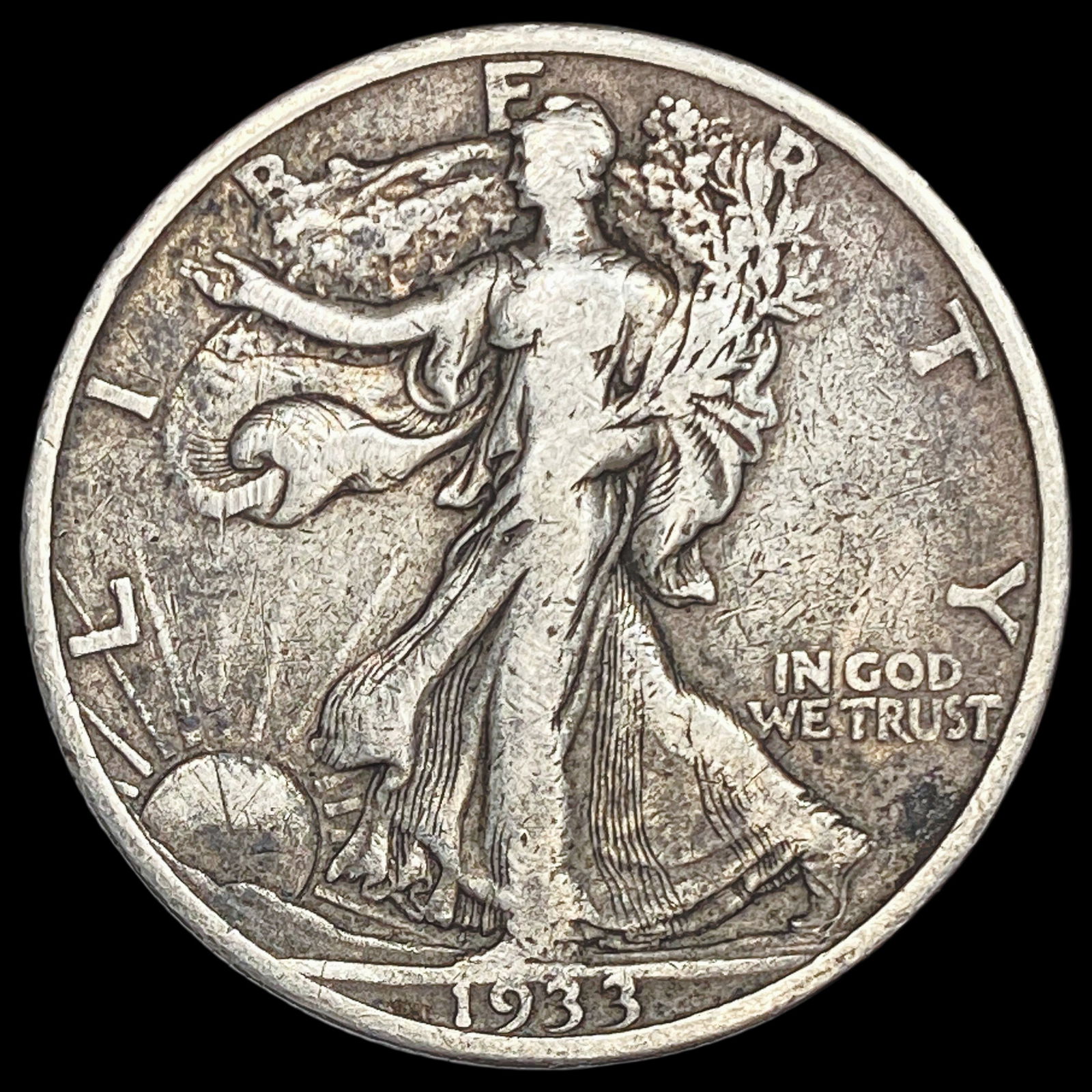 1933-S Walking Liberty Half Dollar LIGHTLY CIRCULATED: 1933-S Walking Liberty Half Dollar LIGHTLY CIRCULATED