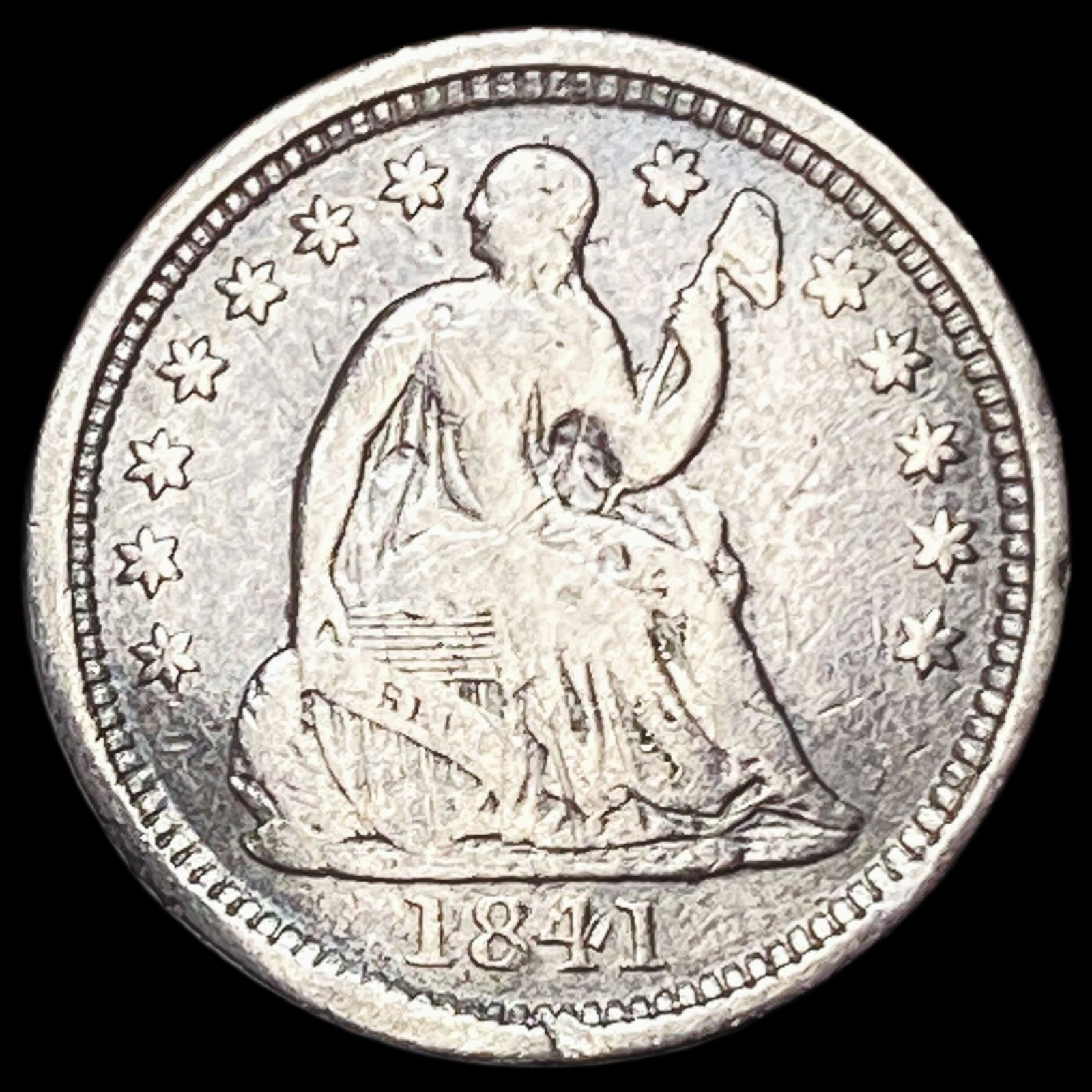 1841-O Seated Liberty Half Dime NEARLY UNCIRCULATED: 1841-O Seated Liberty Half Dime NEARLY UNCIRCULATED