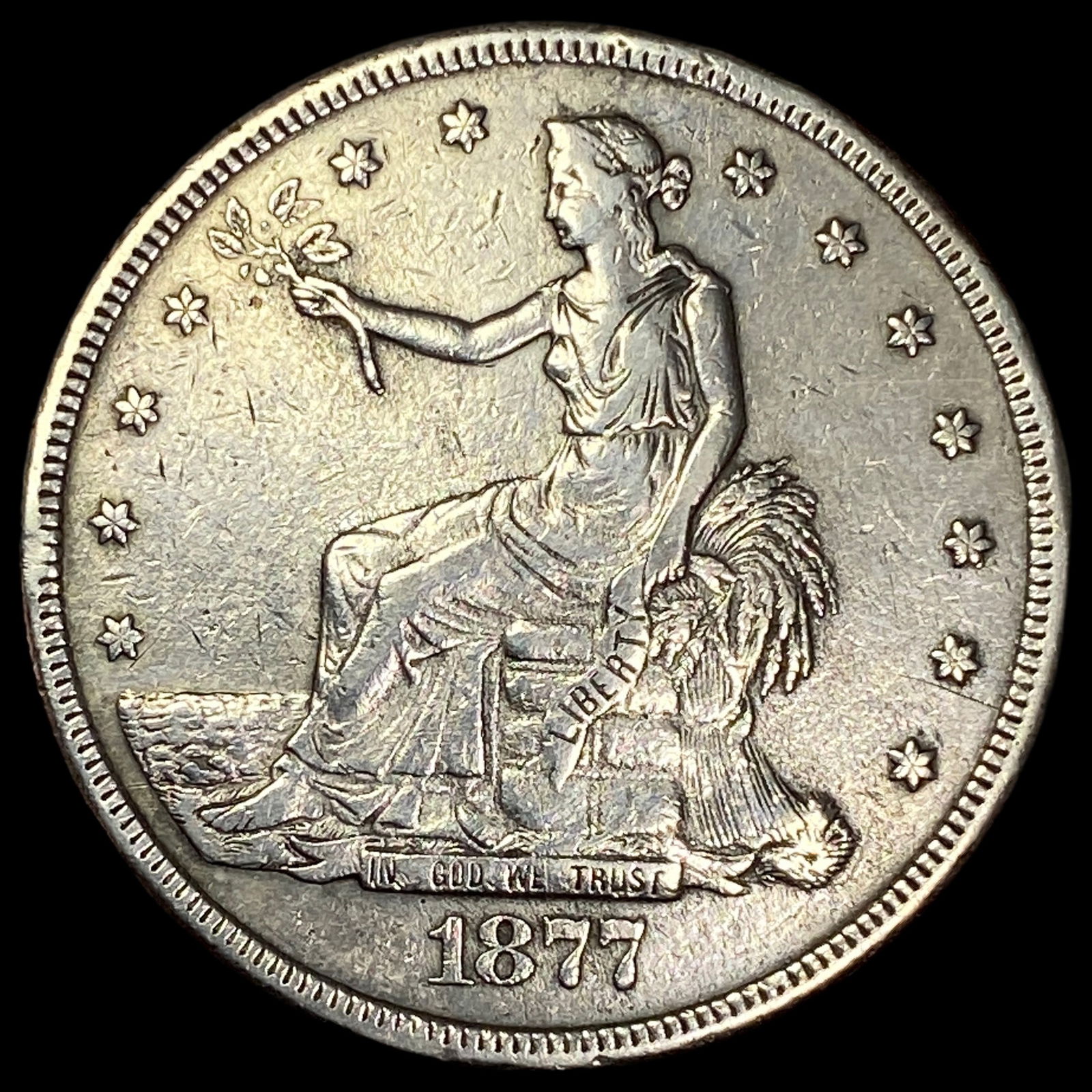 1877-S Silver Trade Dollar LIGHTLY CIRCULATED: 1877-S Silver Trade Dollar LIGHTLY CIRCULATED