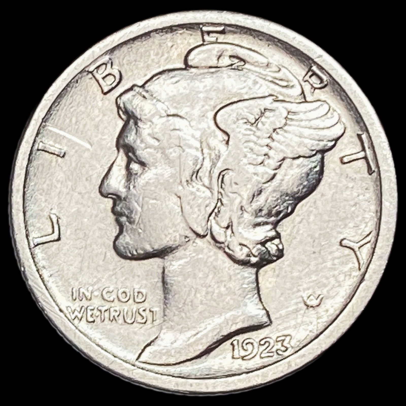 1923-S Silver Mercury Dime CLOSELY UNCIRCULATED (1 of 2)