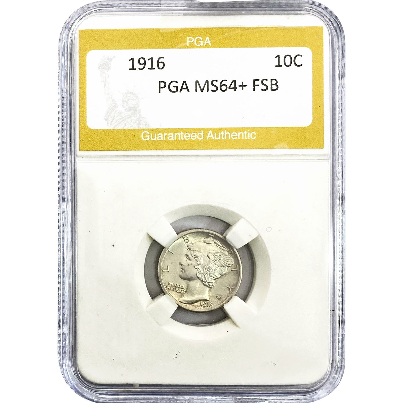 1916 Mercury Silver Dime PGA MS64+ FSB (1 of 2)