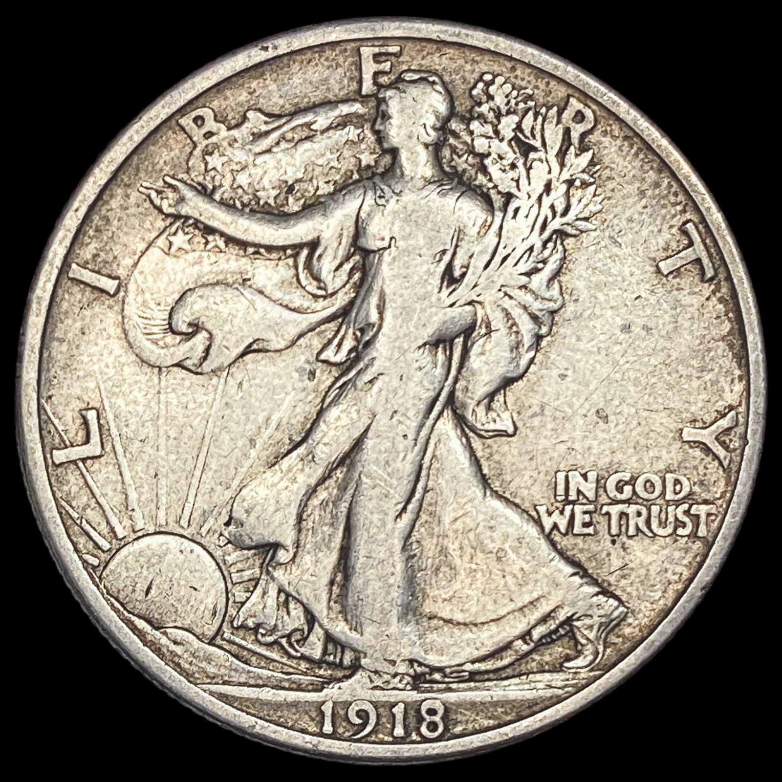 1918-D Walking Liberty Half Dollar LIGHTLY CIRCULATED (1 of 2)