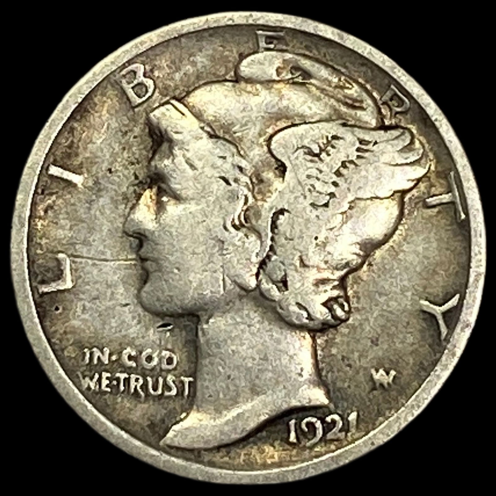 1921 Silver Mercury Dime LIGHTLY CIRCULATED (1 of 2)