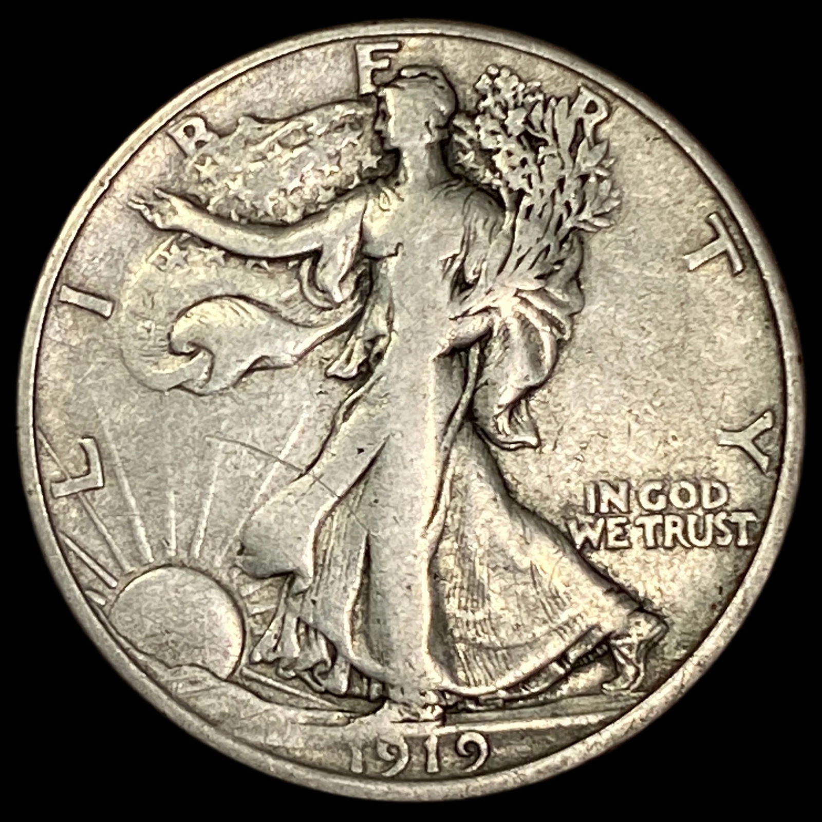 1919-D Walking Liberty Half Dollar LIGHTLY CIRCULATED (1 of 2)